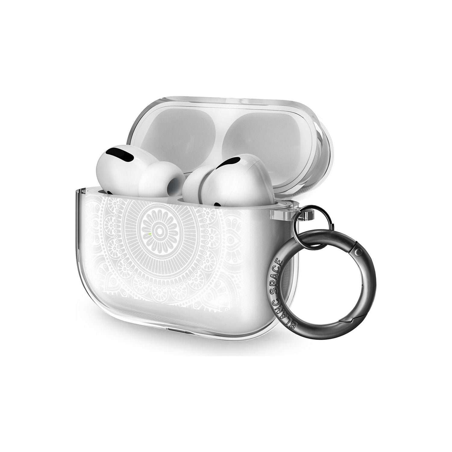 White Henna Flower Wheel AirPods Pro Case
