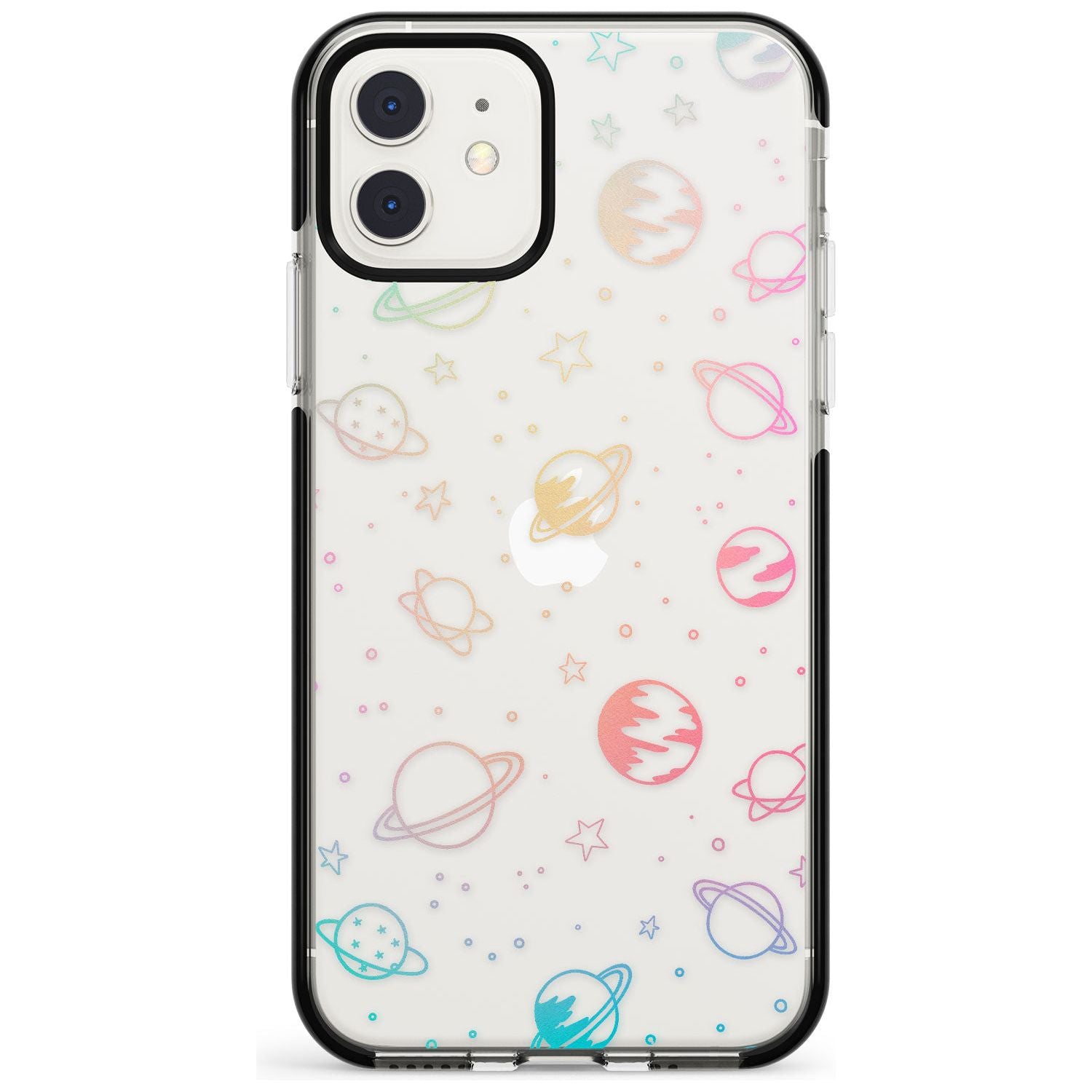 Outer Space Outlines: Pastels on Clear Pink Fade Impact Phone Case for iPhone 11 Pro Max
