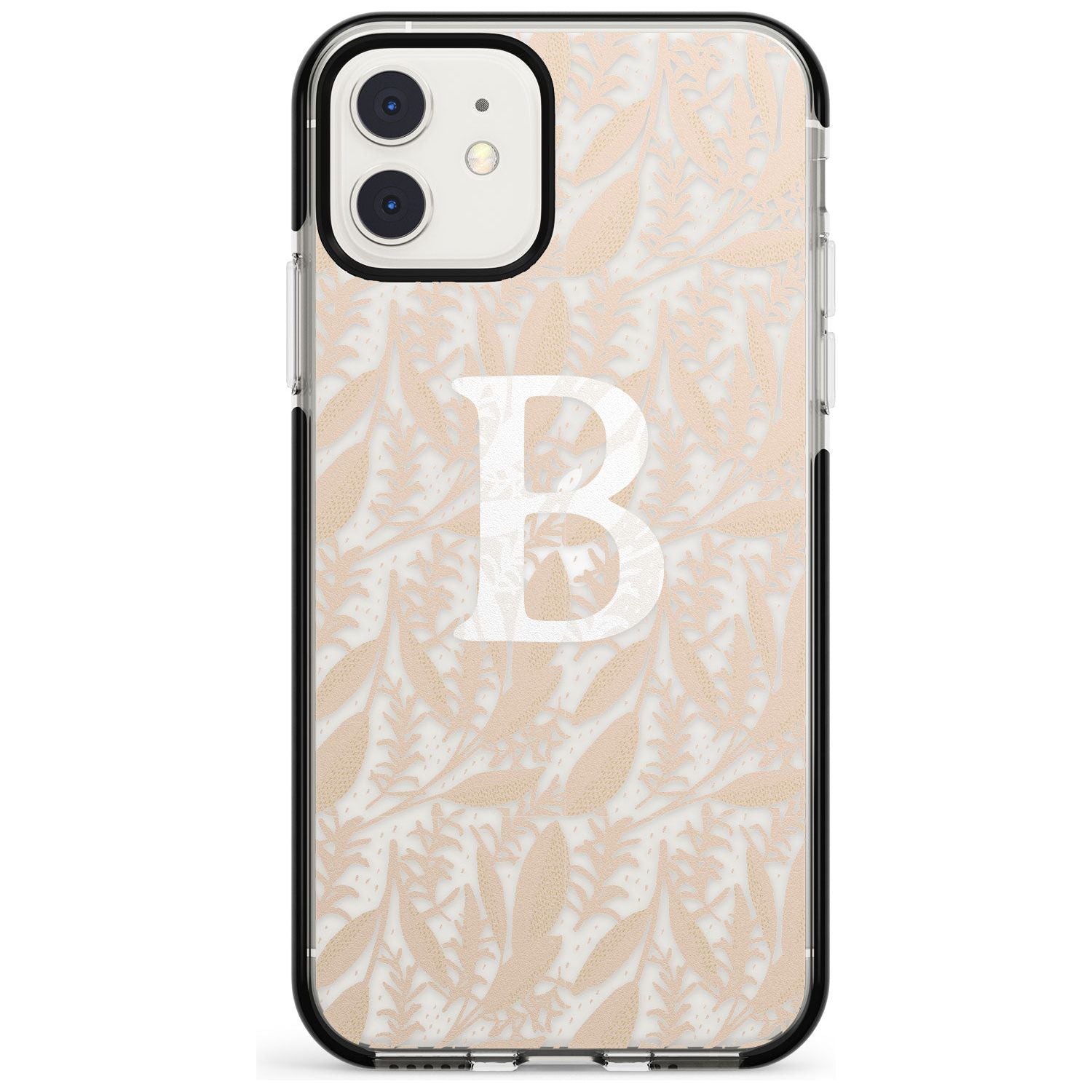Subtle Monogram Abstract Floral iPhone Case Black Impact Custom Phone Case - Case Warehouse
