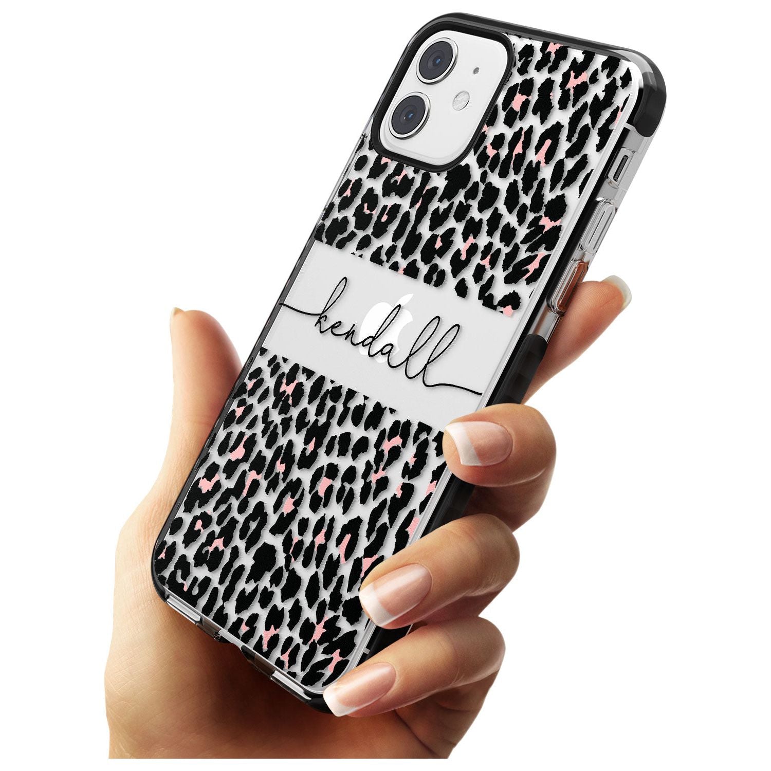 Custom Pink & Cursive Leopard Spots iPhone Case Custom Phone Case - Case Warehouse