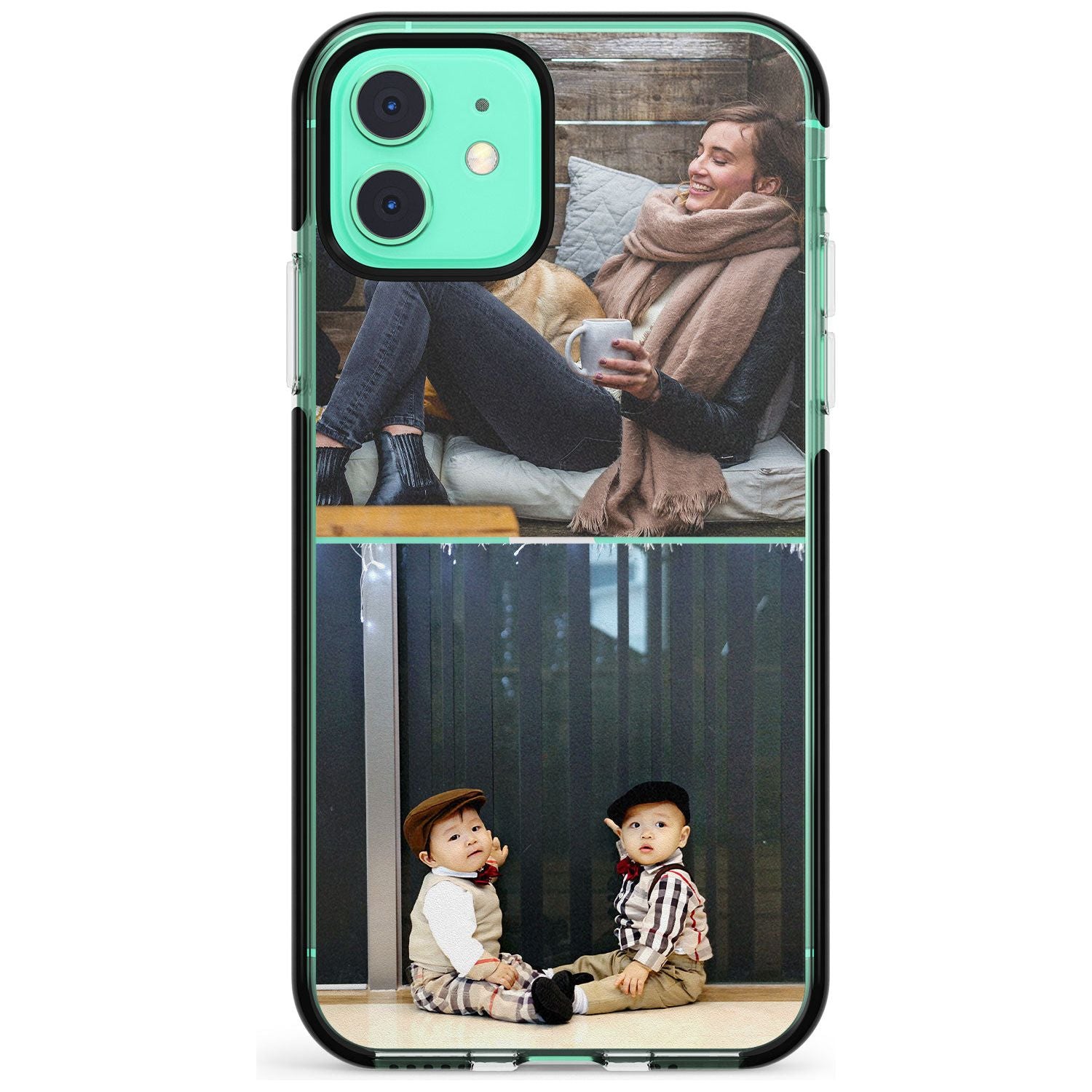 2 Photo Grid  Pink Fade Impact Phone Case for iPhone 11 Pro Max