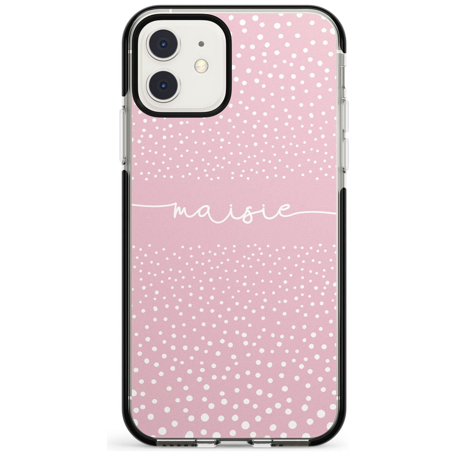 Custom Pink Dots iPhone Case Black Impact Custom Phone Case - Case Warehouse