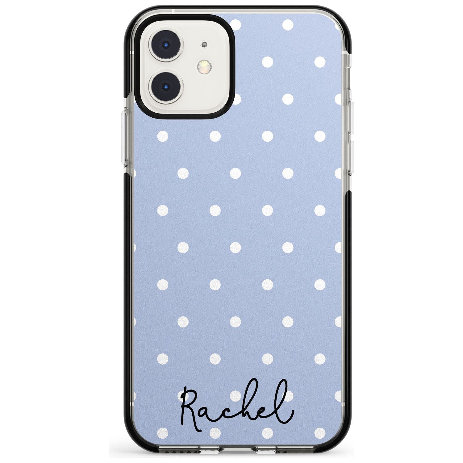 Simple Light Blue Dots iPhone Case  Black Impact Custom Phone Case - Case Warehouse