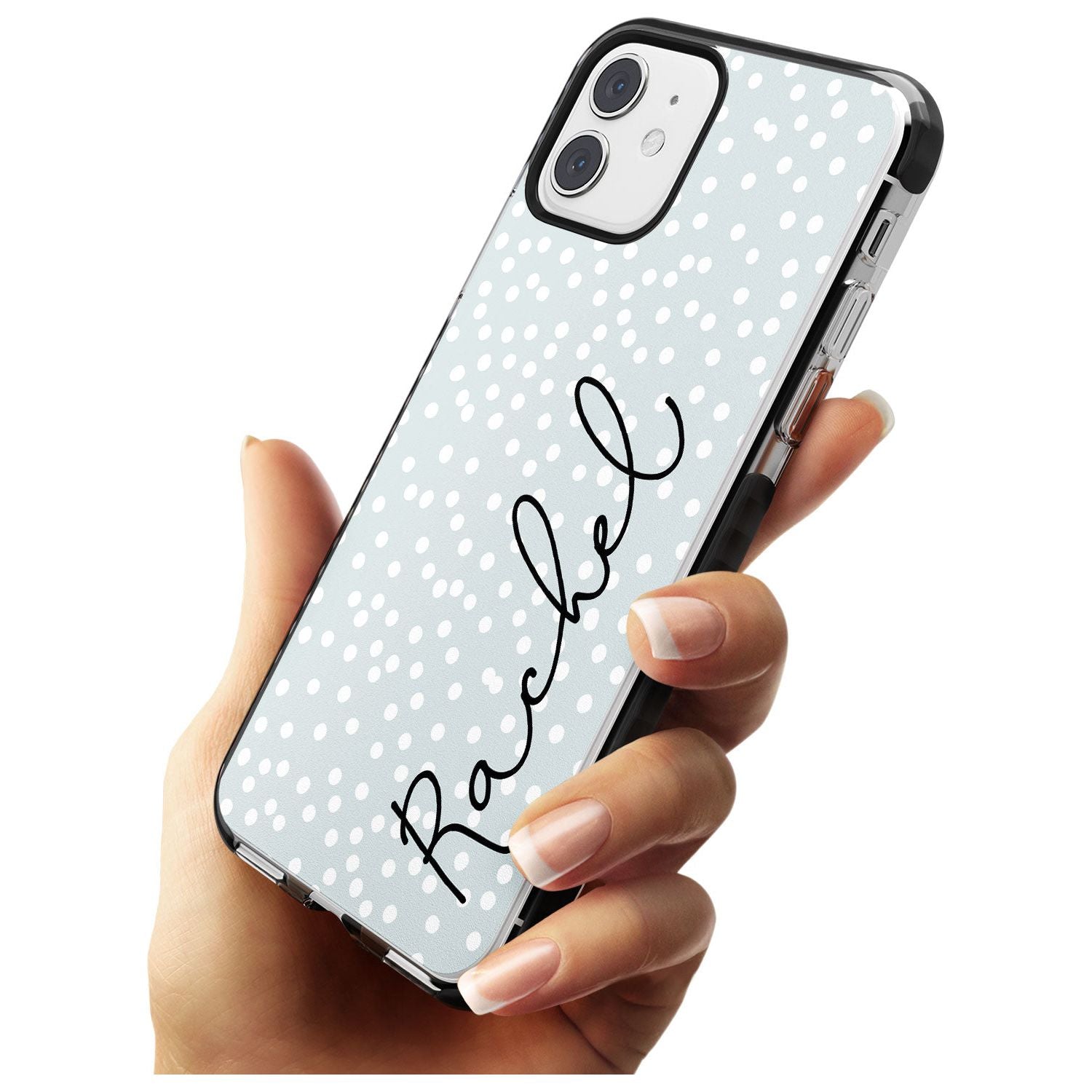 Vertical Cursive & Dots iPhone Case Custom Phone Case - Case Warehouse