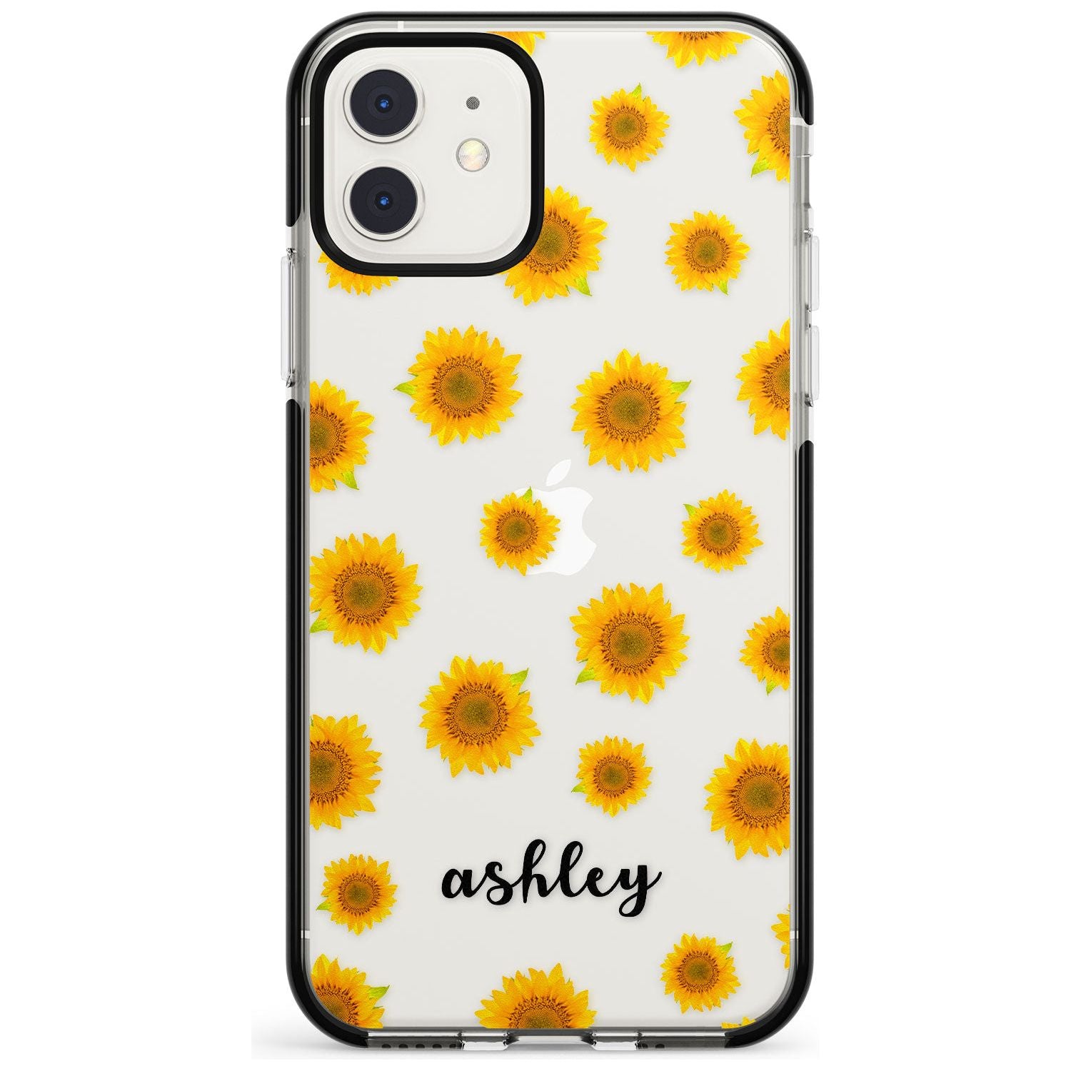 Sunflowers & Cursive iPhone Case Black Impact Custom Phone Case - Case Warehouse