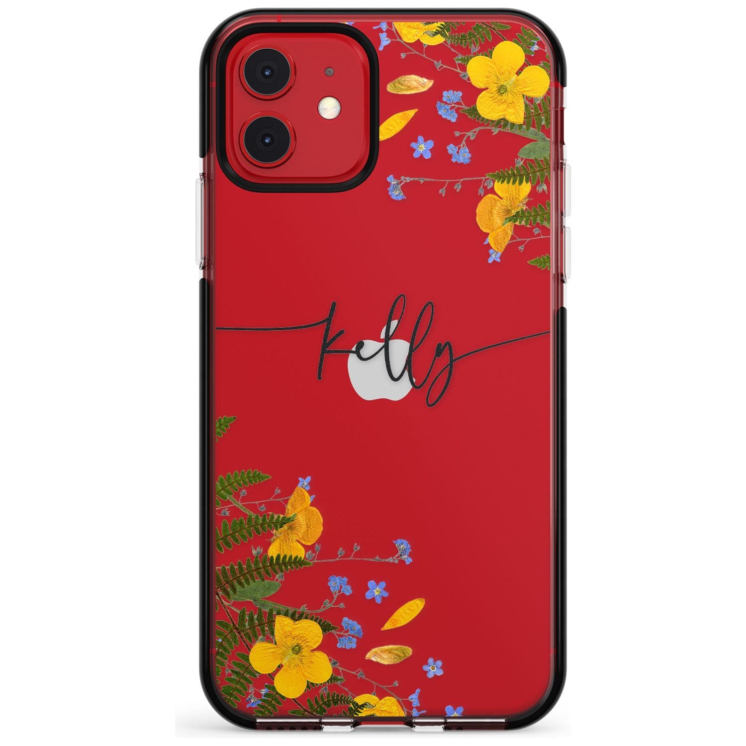 Custom Ferns & Flowers Pink Fade Impact Phone Case for iPhone 11 Pro Max