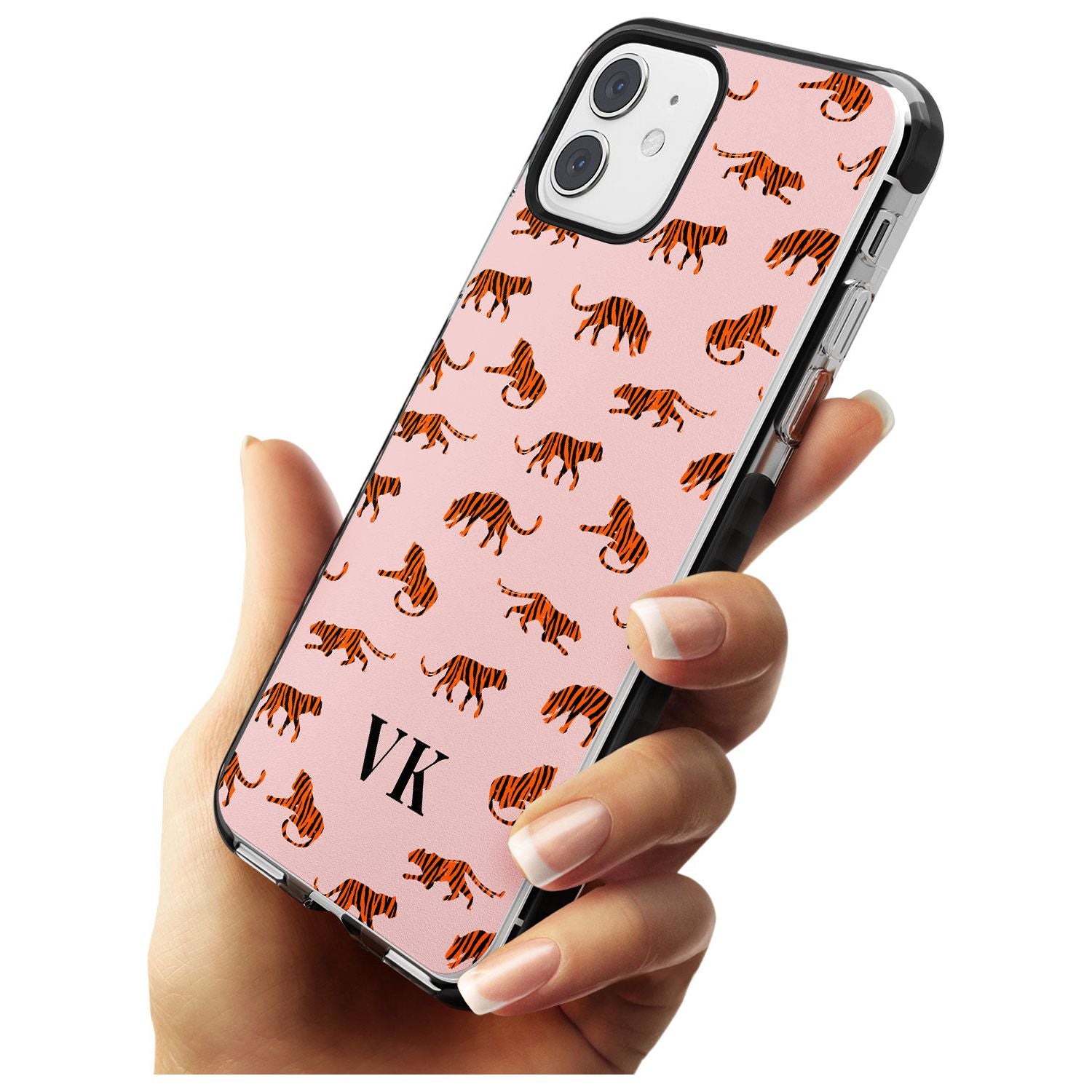 Safari Tiger Pattern on Pink iPhone Case Custom Phone Case - Case Warehouse