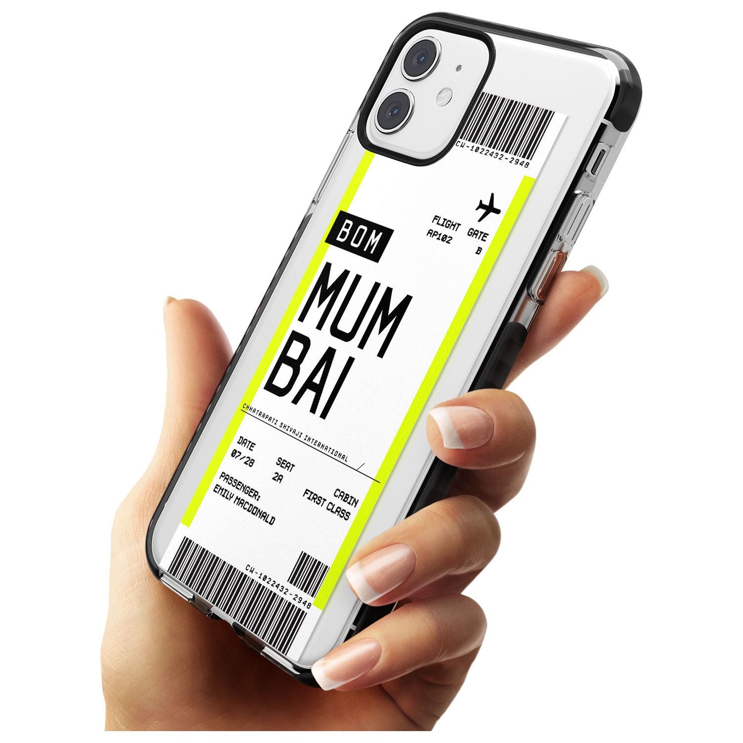 Mumbai Boarding Pass iPhone Case Custom Phone Case - Case Warehouse