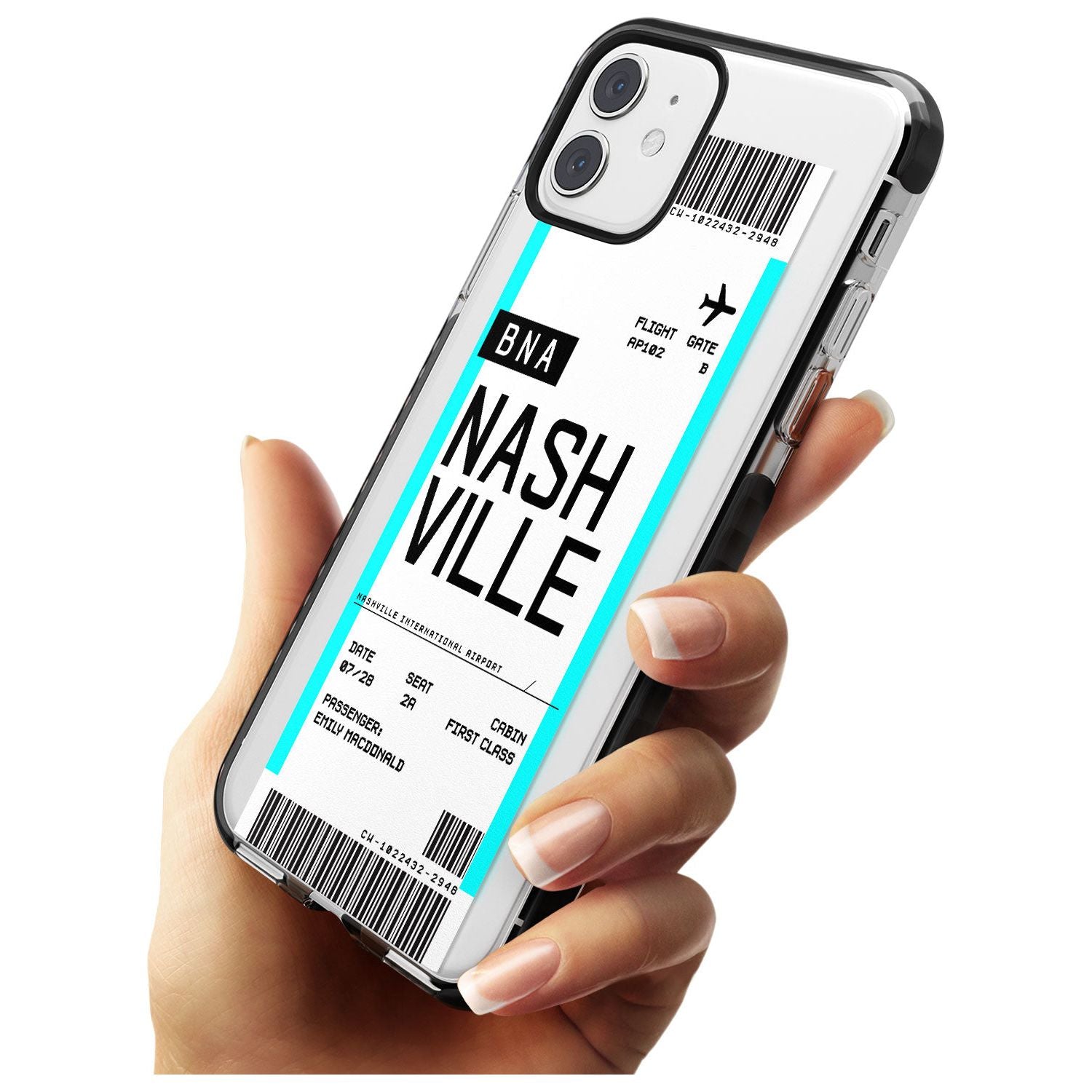Nashville Boarding Pass iPhone Case Custom Phone Case - Case Warehouse