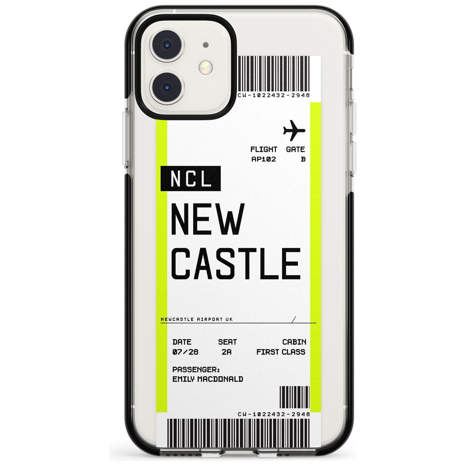 Newcastle Boarding Pass Black Impact Custom Phone Case - Case Warehouse