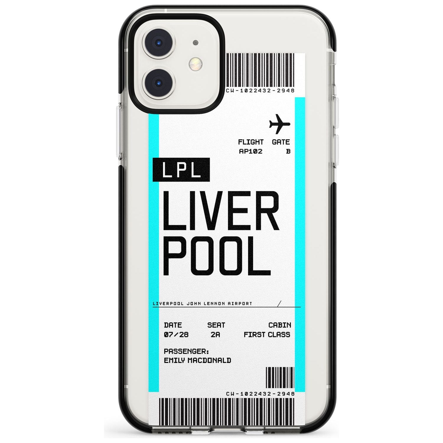 Liverpool Boarding Pass Black Impact Custom Phone Case - Case Warehouse