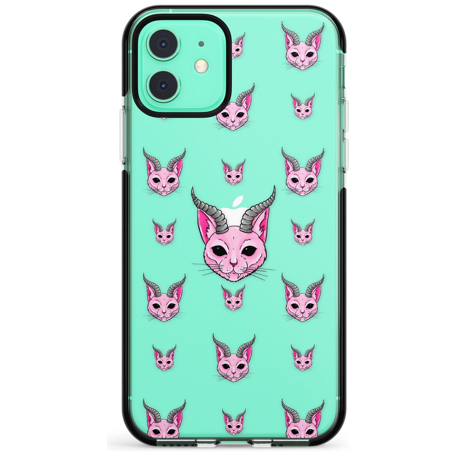 Demon Cat Pattern Black Impact Phone Case for iPhone 11 Pro Max