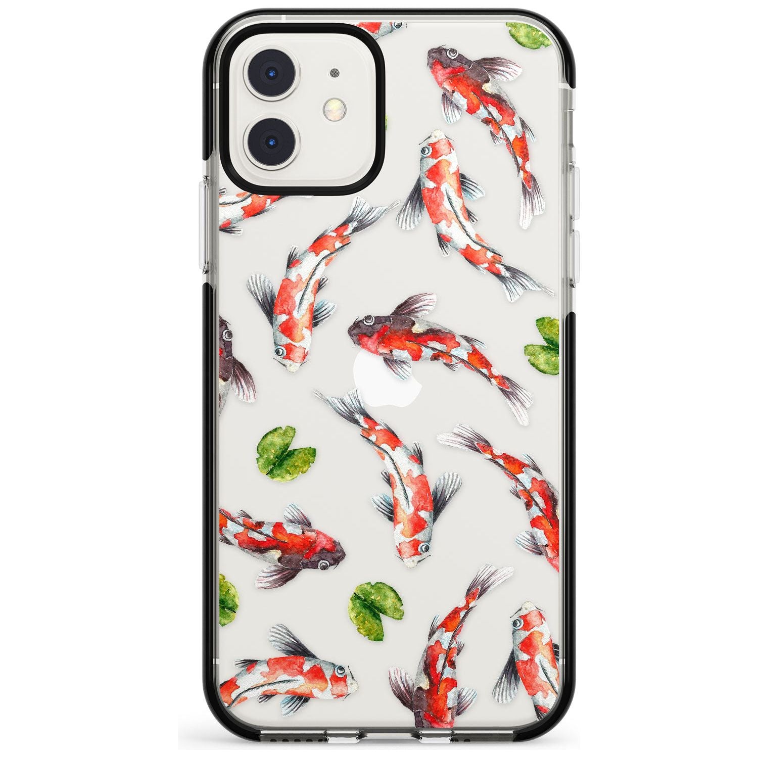 Koi Fish Japanese Watercolour iPhone Case Black Impact Phone Case - Case Warehouse