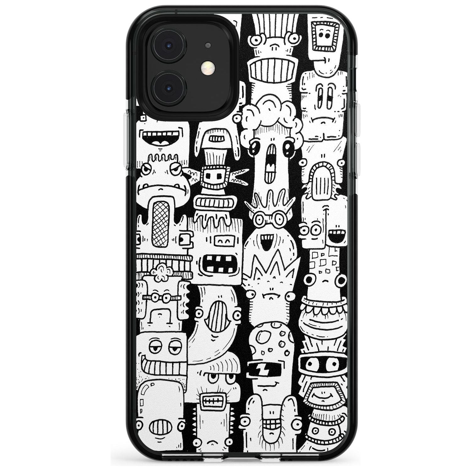 Monochrome Heads Black Impact Phone Case for iPhone 11 Pro Max