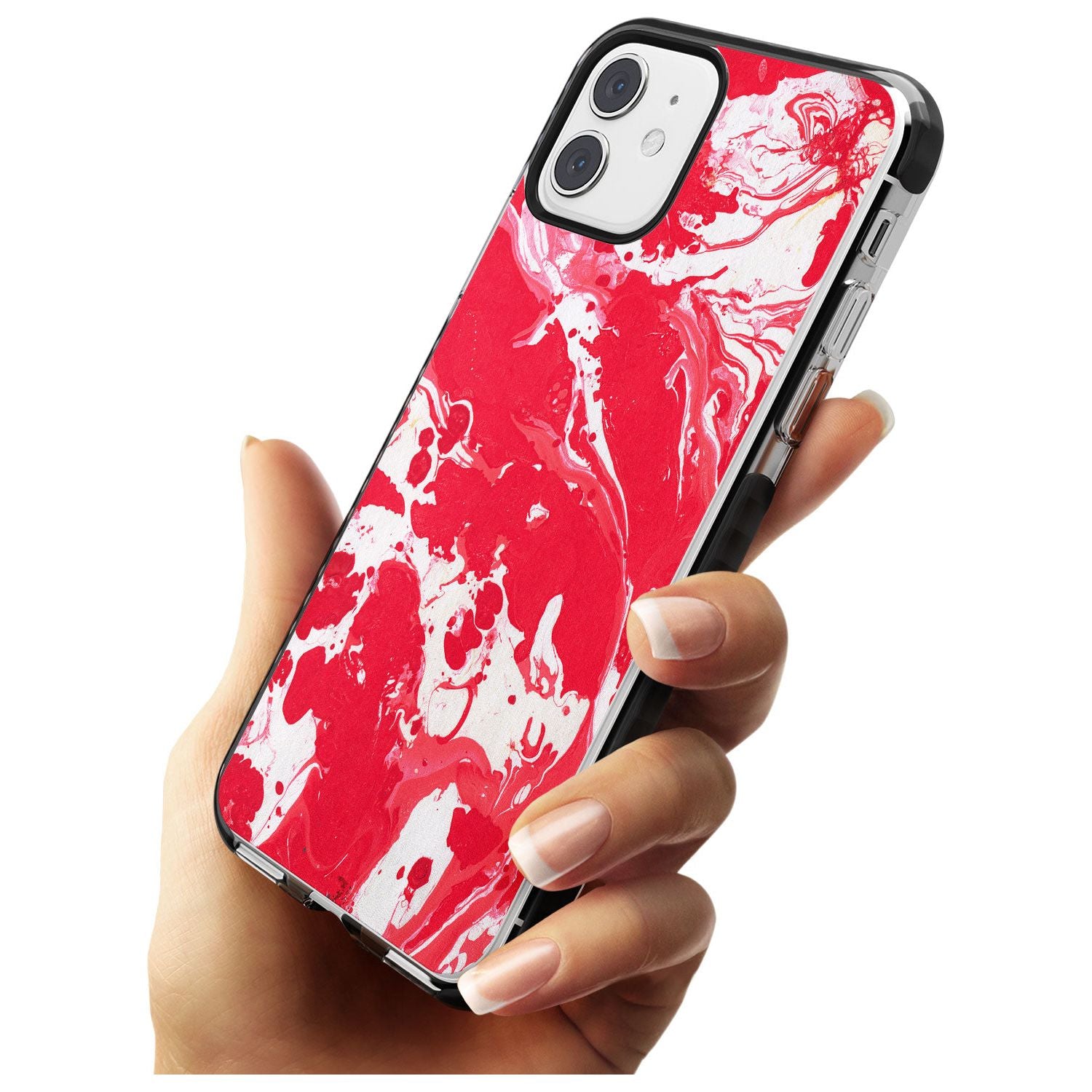 Red & White - Marbled Paper iPhone Case Phone Case - Case Warehouse