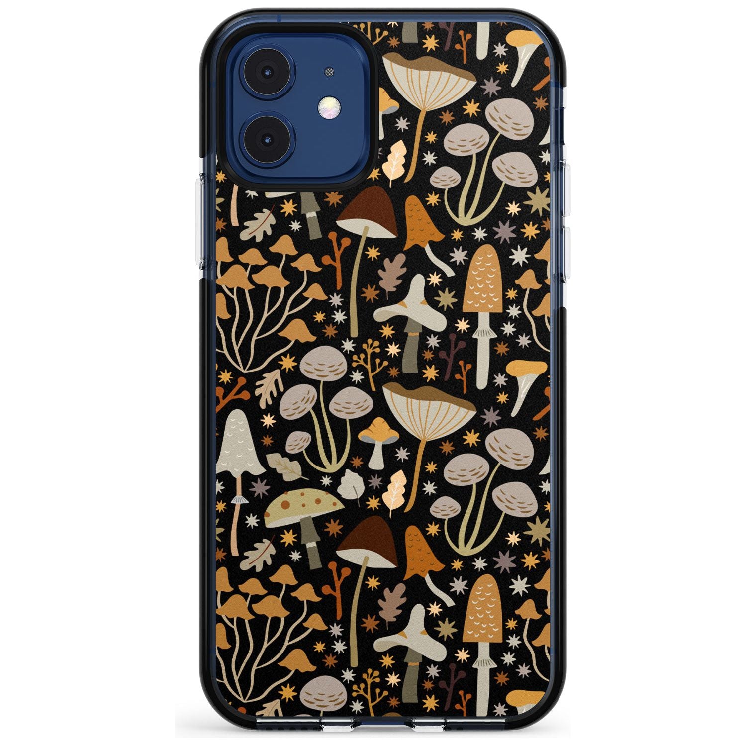 Sentimental Mushrooms Pattern Black Impact Phone Case for iPhone 11 Pro Max
