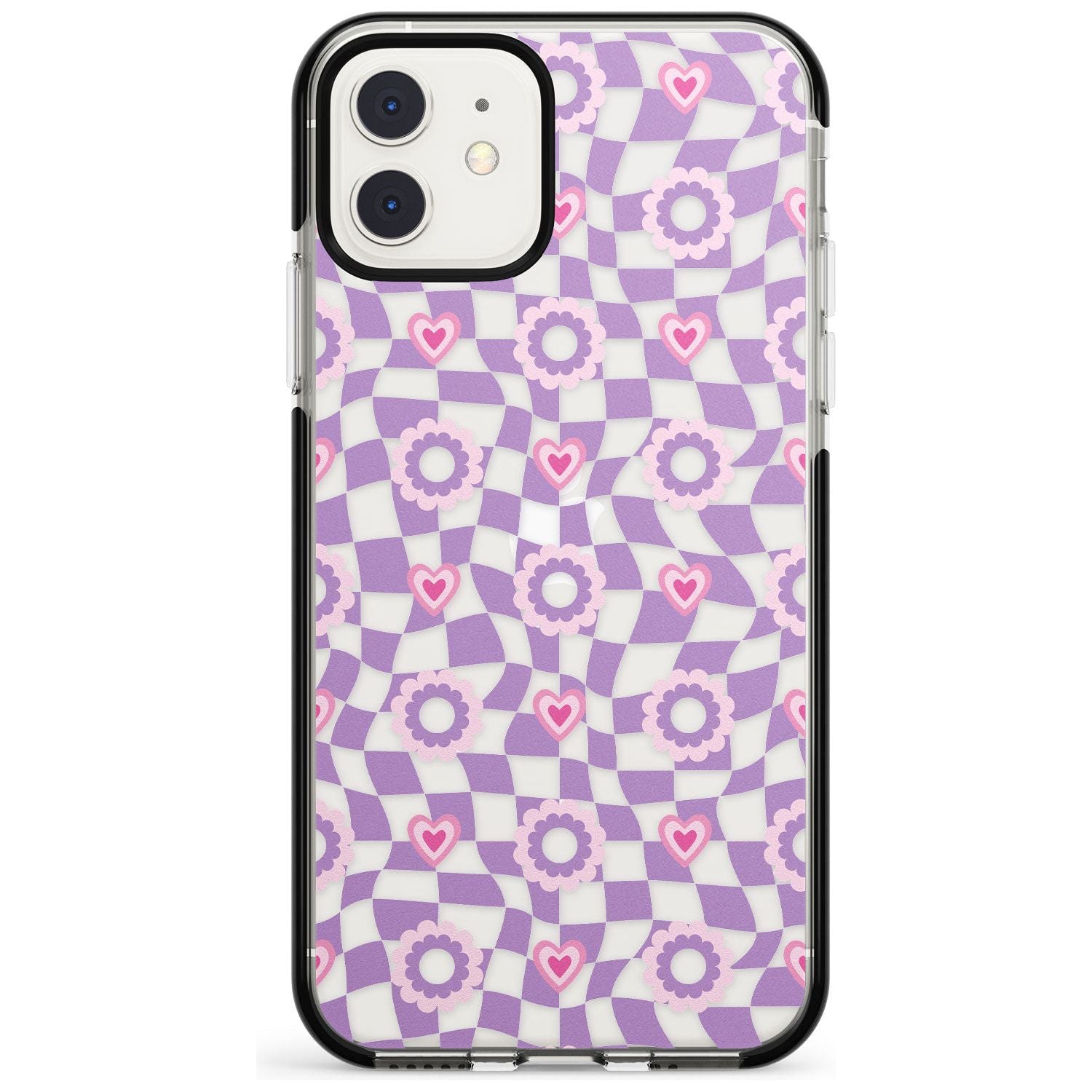 Checkered Love Pattern Black Impact Phone Case for iPhone 11 Pro Max