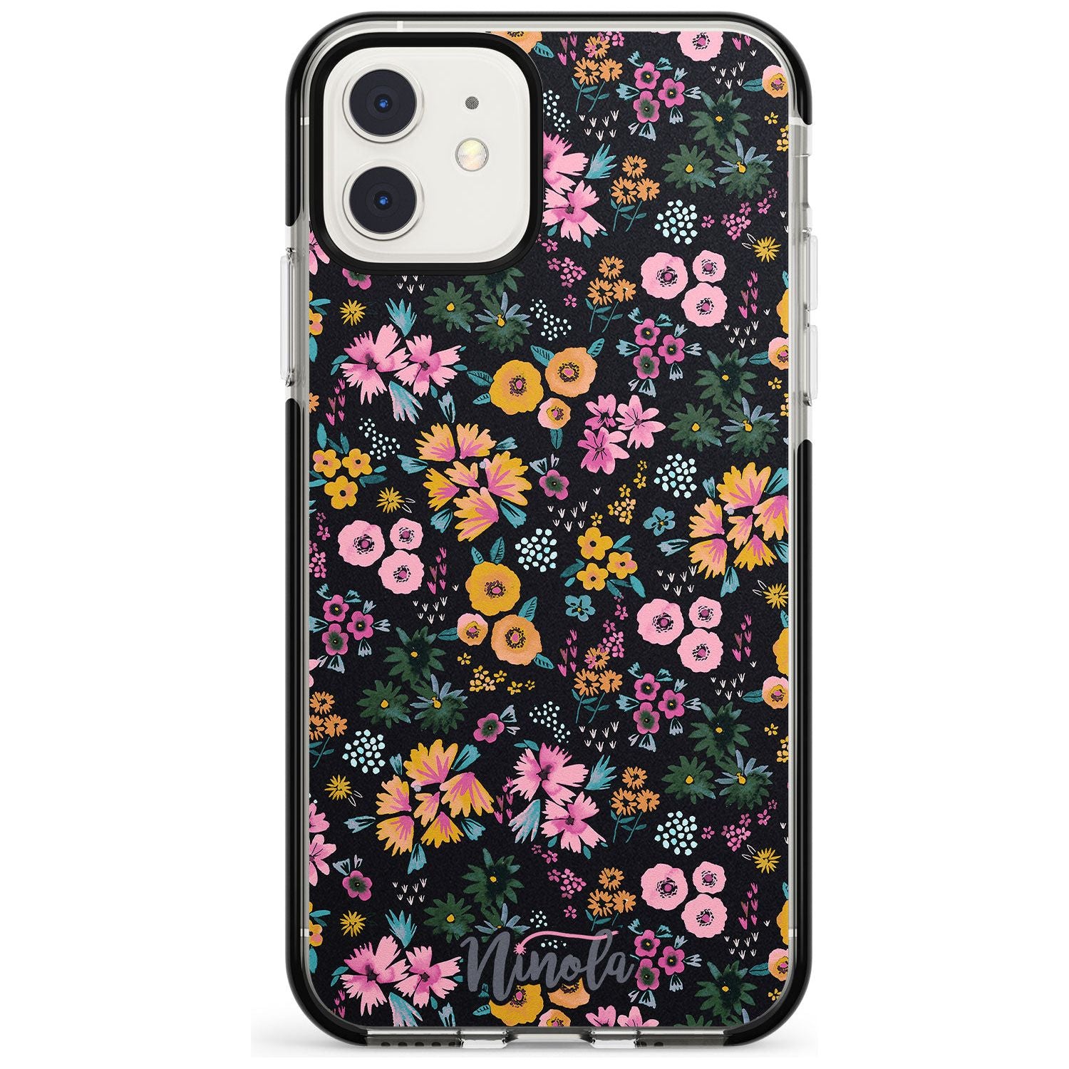 Little Flowers Black Impact Phone Case for iPhone 11