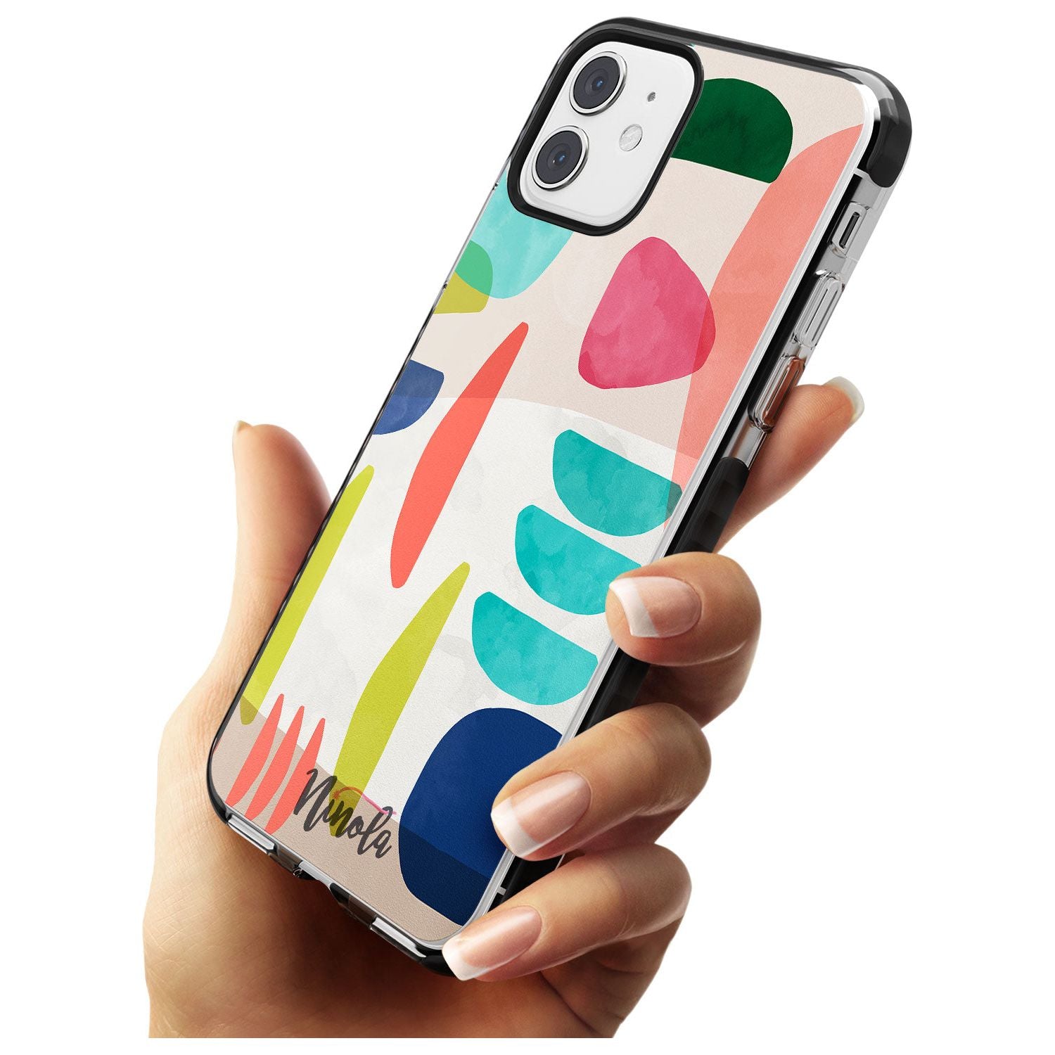 Organic Bold Shapes Black Impact Phone Case for iPhone 11