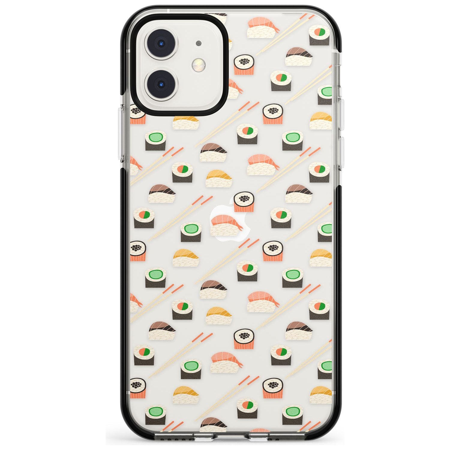 Sushi & Chopsticks Pattern iPhone Case Black Impact Phone Case - Case Warehouse
