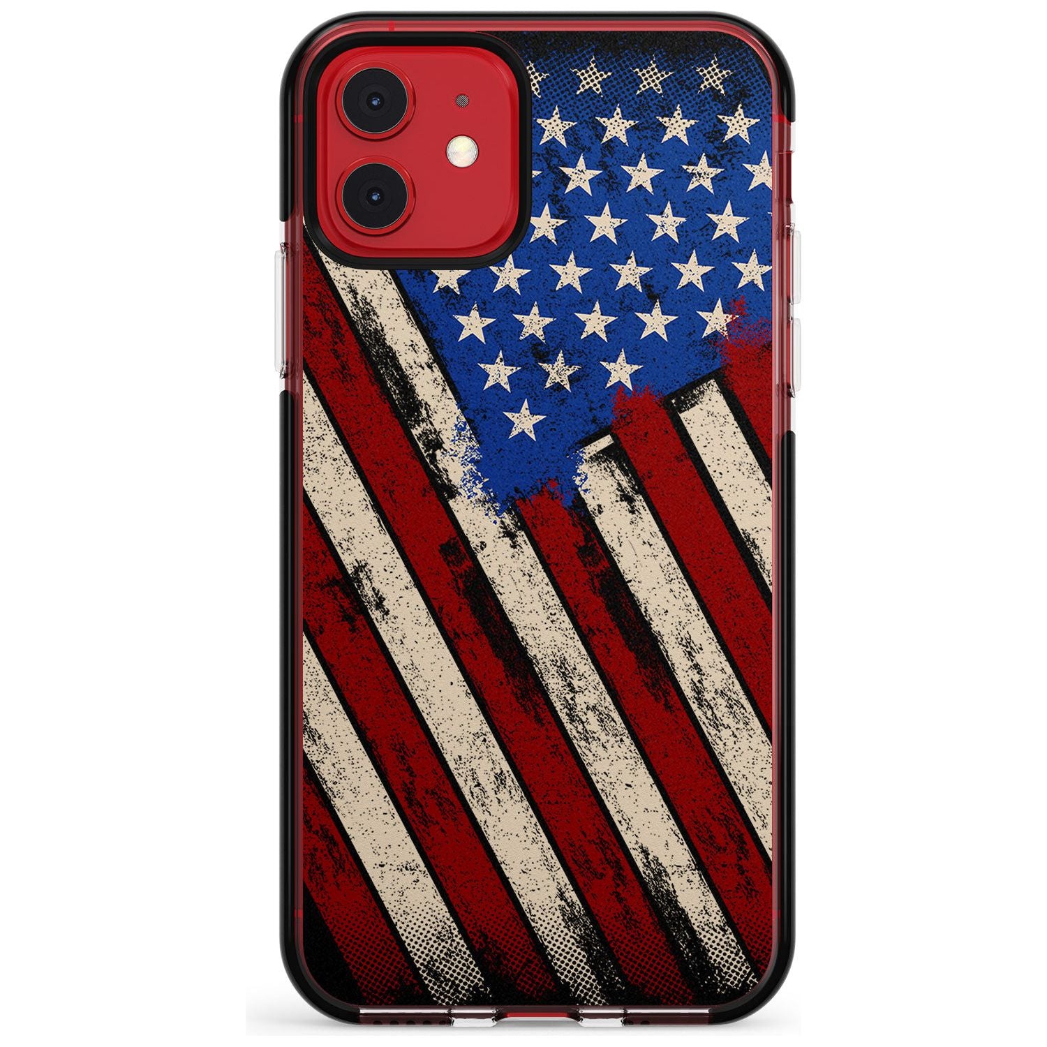 Distressed US Flag Black Impact Phone Case for iPhone 11 Pro Max