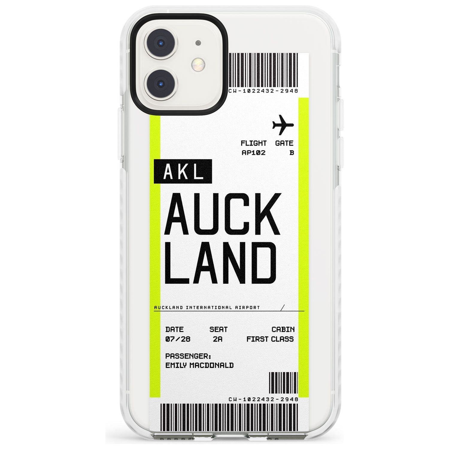 Auckland Boarding Pass iPhone Case Impact Case Custom Phone Case - Case Warehouse
