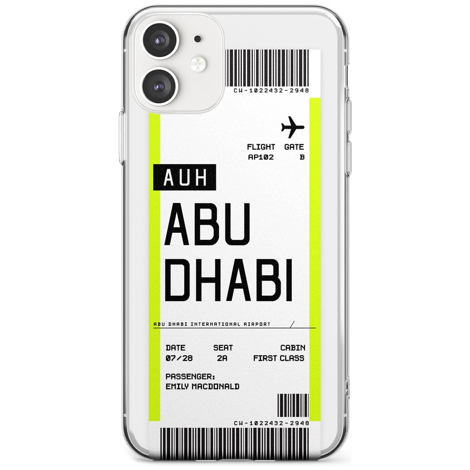 Abu Dhabi Boarding Pass iPhone Case Slim Case Custom Phone Case - Case Warehouse