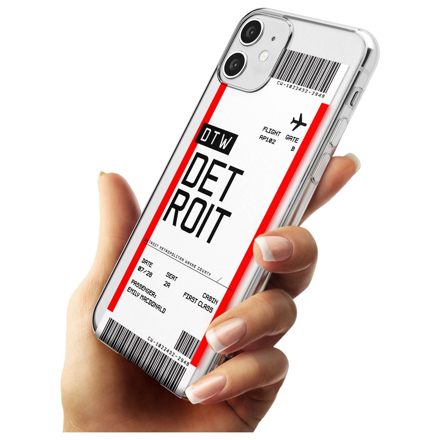 Detroit Boarding Pass iPhone Case Custom Phone Case - Case Warehouse