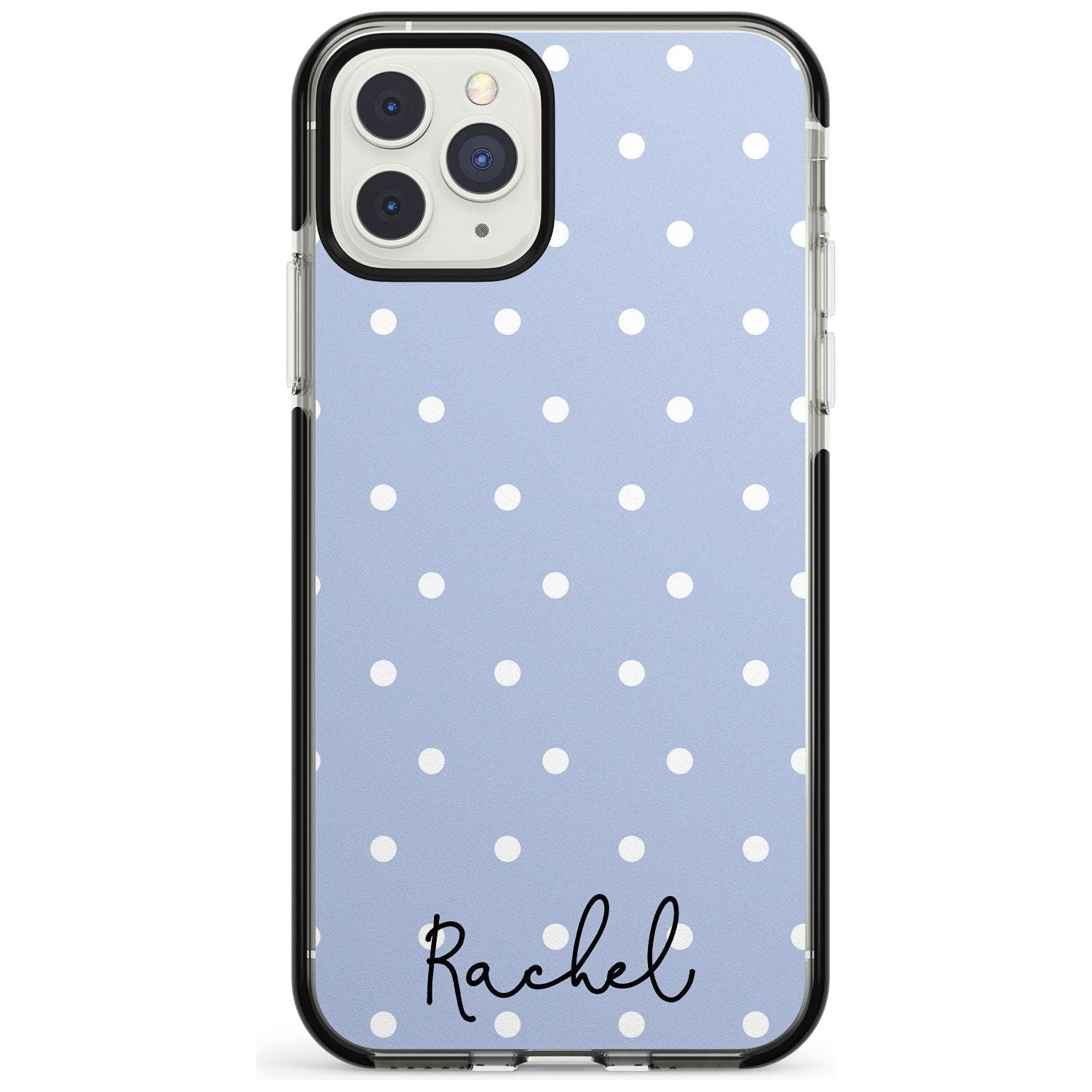 Simple Light Blue Dots iPhone Case Black Impact Custom Phone Case - Case Warehouse