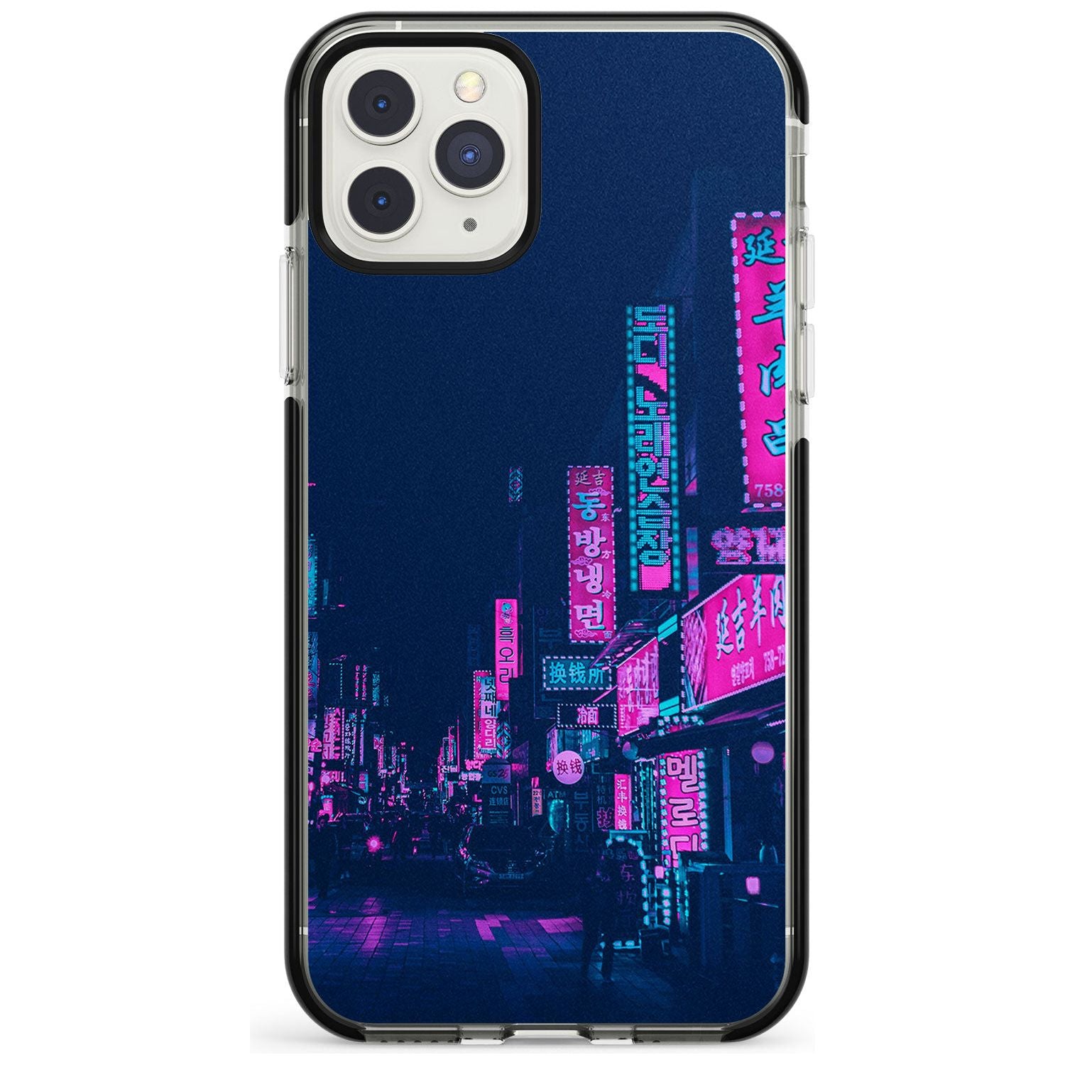 Pink & Turquoise - Neon Cities iPhone Case Black Impact Phone Case - Case Warehouse
