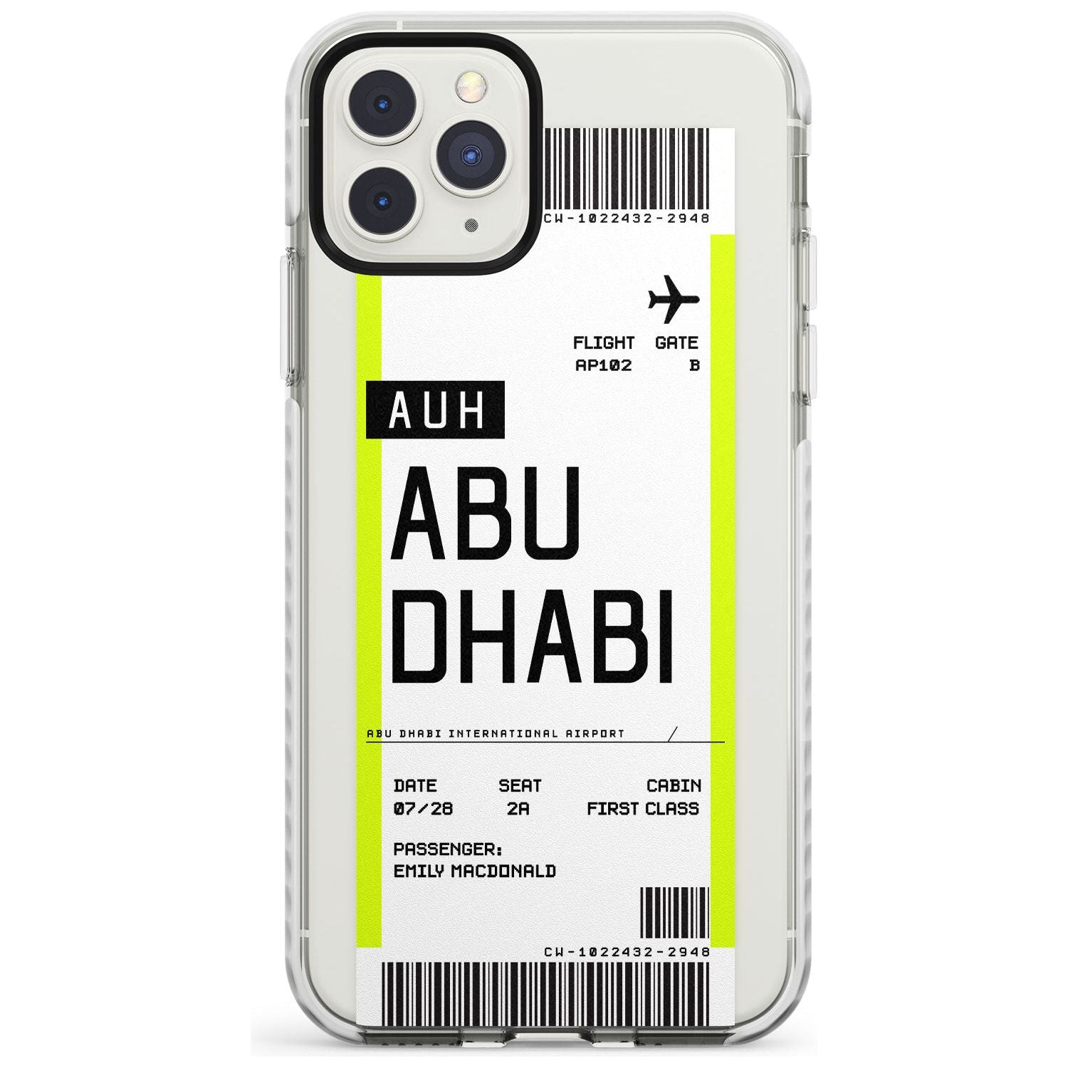 Abu Dhabi Boarding Pass iPhone Case Impact Case Custom Phone Case - Case Warehouse