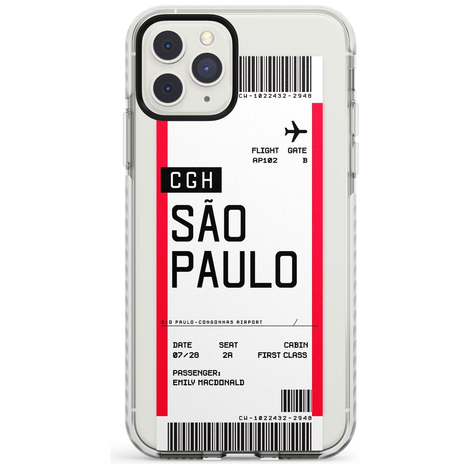 São Paulo Boarding Pass iPhone Case Impact Case Custom Phone Case - Case Warehouse