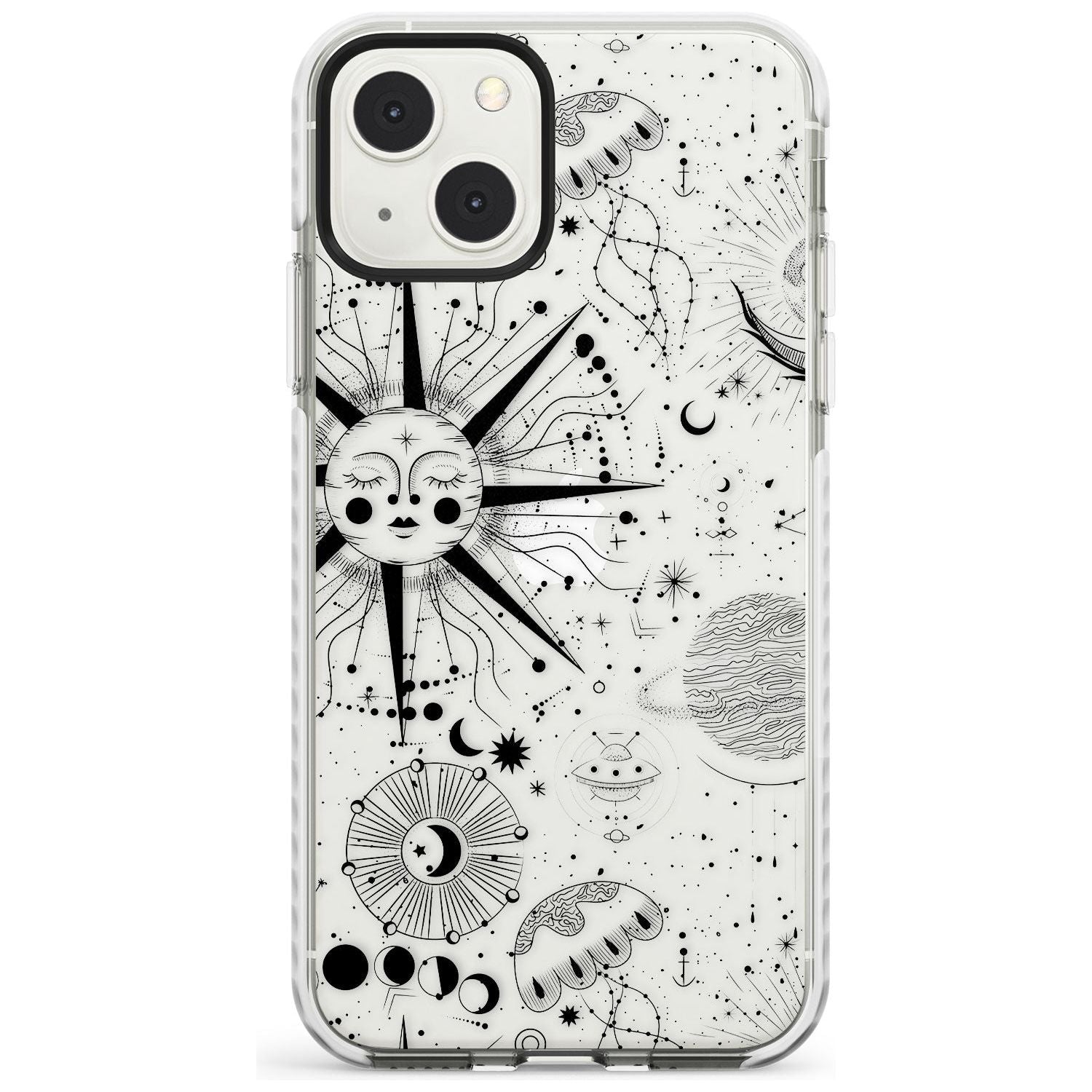 Large Sun Vintage Astrological Phone Case iPhone 13 Mini / Impact Case Blanc Space