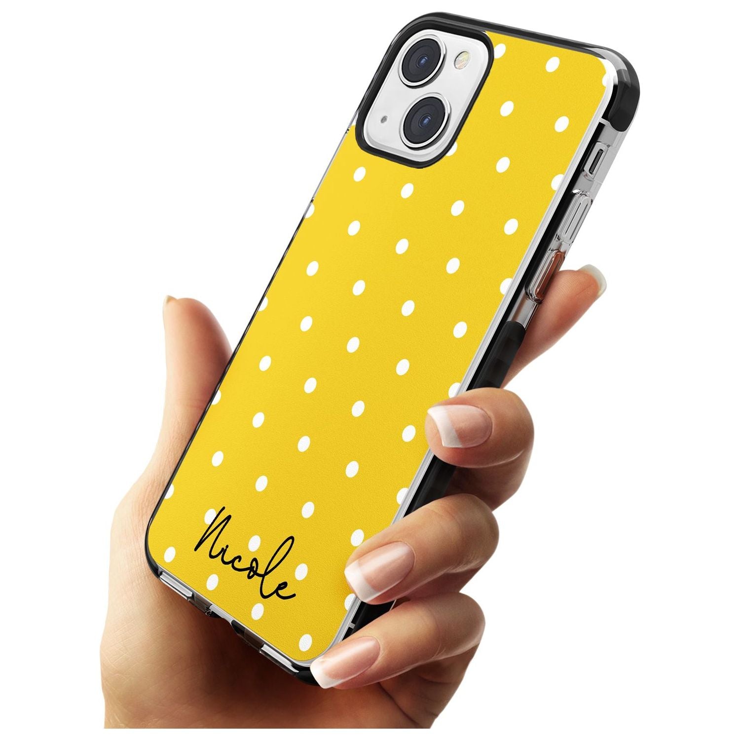 Personalised Yellow Polka Dot Custom Phone Case iPhone 15 Pro Max / Black Impact Case,iPhone 15 Plus / Black Impact Case,iPhone 15 Pro / Black Impact Case,iPhone 15 / Black Impact Case,iPhone 15 Pro Max / Impact Case,iPhone 15 Plus / Impact Case,iPhone 15 Pro / Impact Case,iPhone 15 / Impact Case,iPhone 15 Pro Max / Magsafe Black Impact Case,iPhone 15 Plus / Magsafe Black Impact Case,iPhone 15 Pro / Magsafe Black Impact Case,iPhone 15 / Magsafe Black Impact Case,iPhone 14 Pro Max / Black Impact Case,iPhone