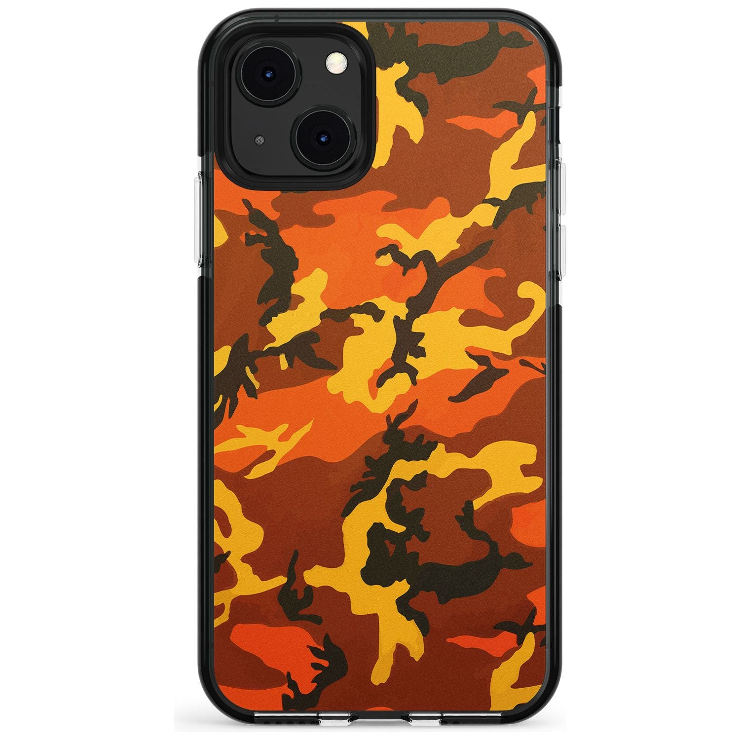 Orange Camo Black Impact Phone Case for iPhone 13 & 13 Mini