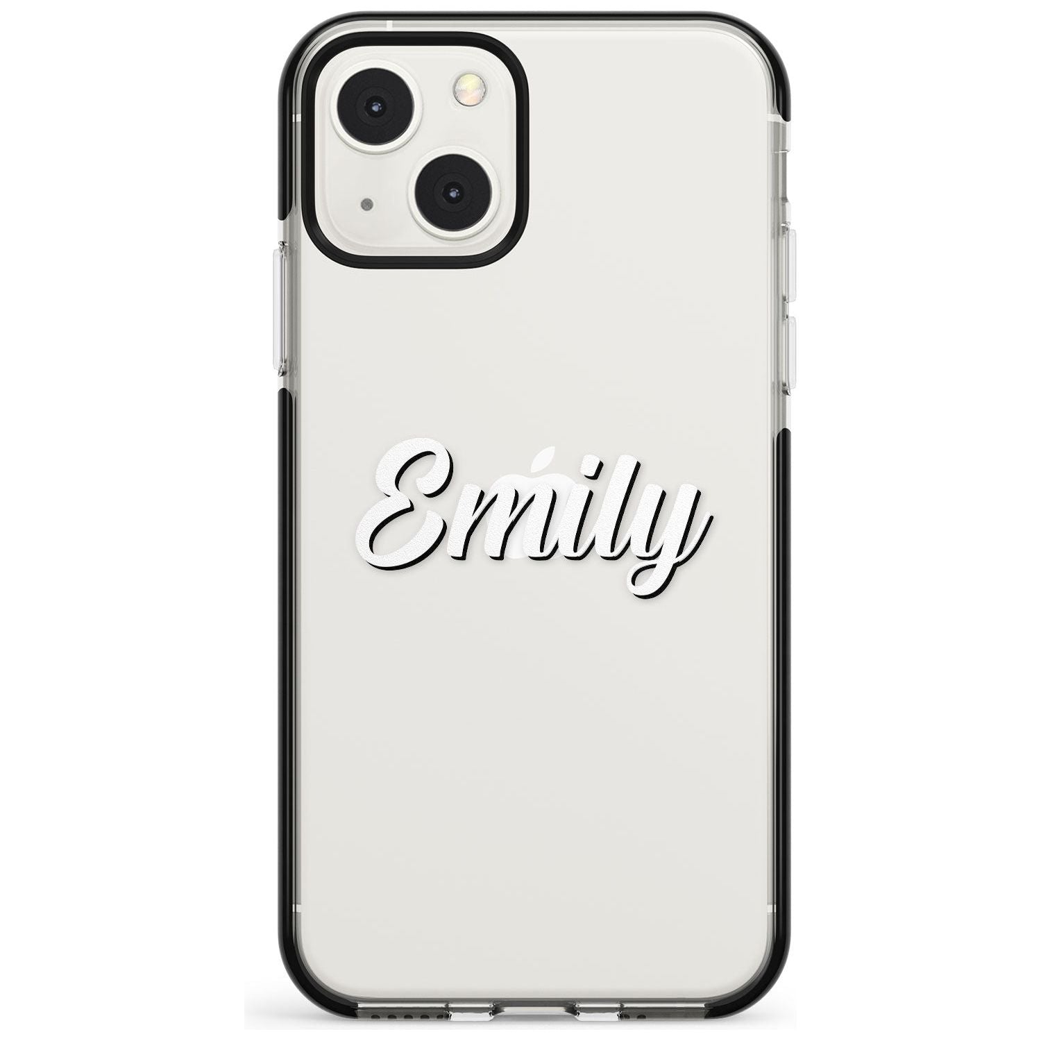 Personalised Clear Text 1B Custom Phone Case iPhone 13 Mini / Black Impact Case Blanc Space