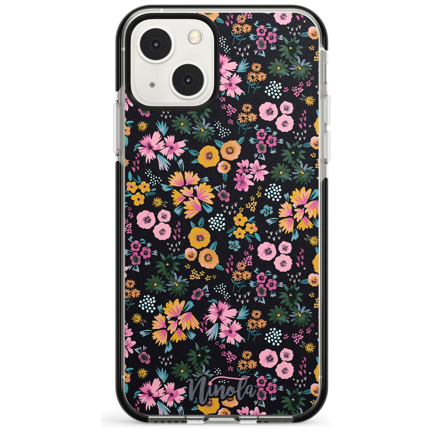 Little Flowers Phone Case iPhone 13 Mini / Black Impact Case Blanc Space