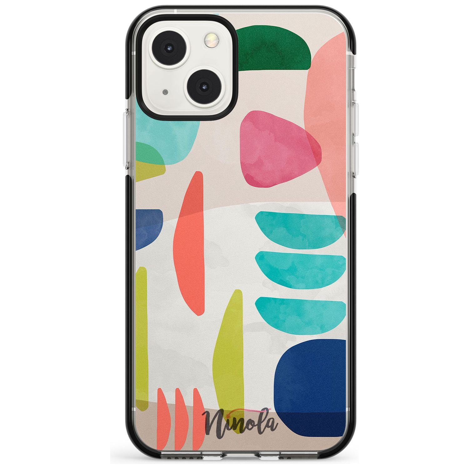 Organic Bold Shapes Phone Case iPhone 13 Mini / Black Impact Case Blanc Space