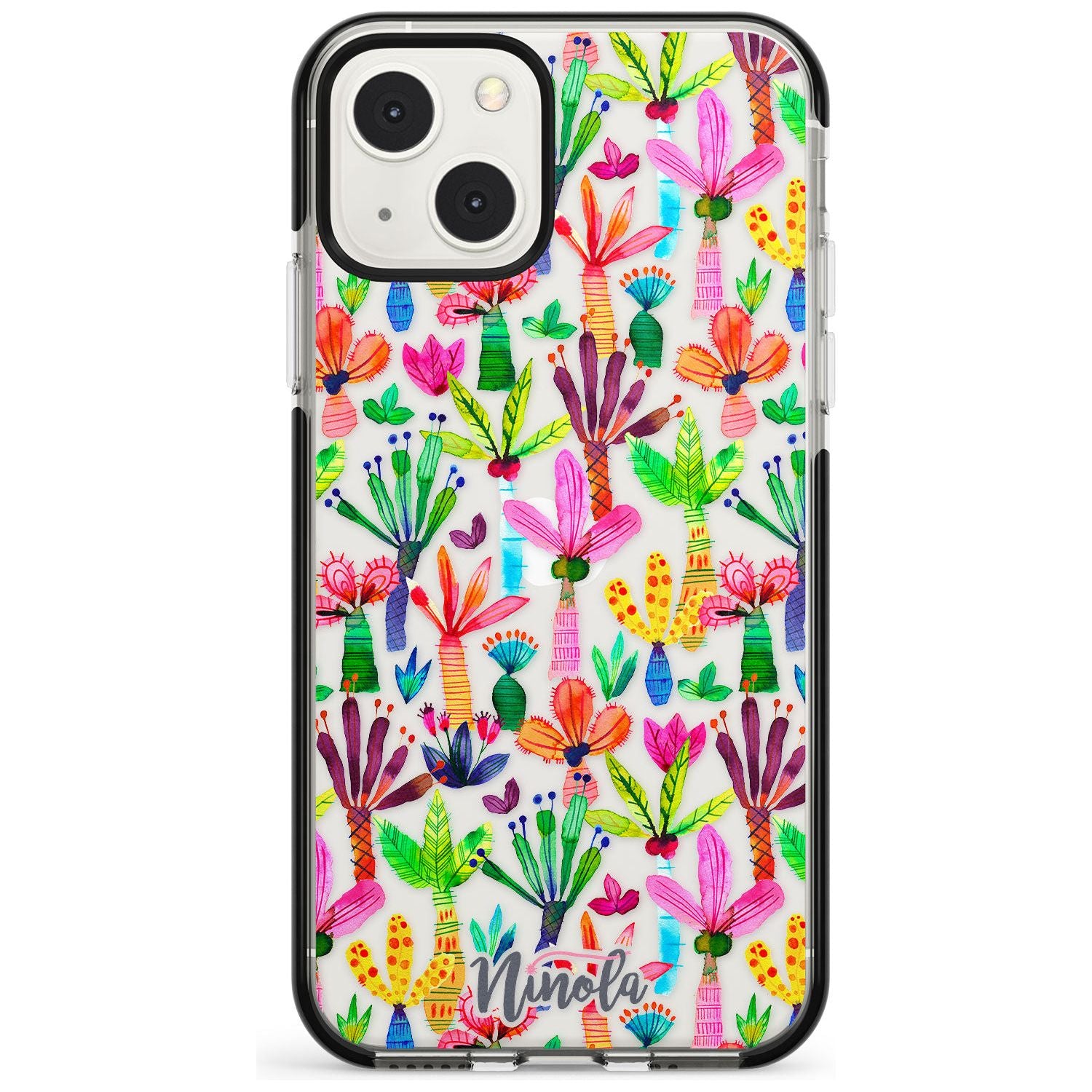 Palms Garden Phone Case iPhone 13 Mini / Black Impact Case Blanc Space