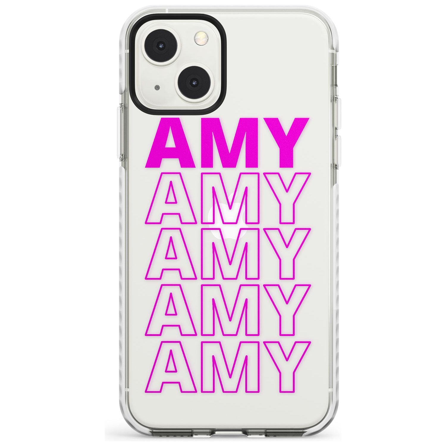 Personalised Clear Text 5D Custom Phone Case iPhone 13 Mini / Impact Case Blanc Space