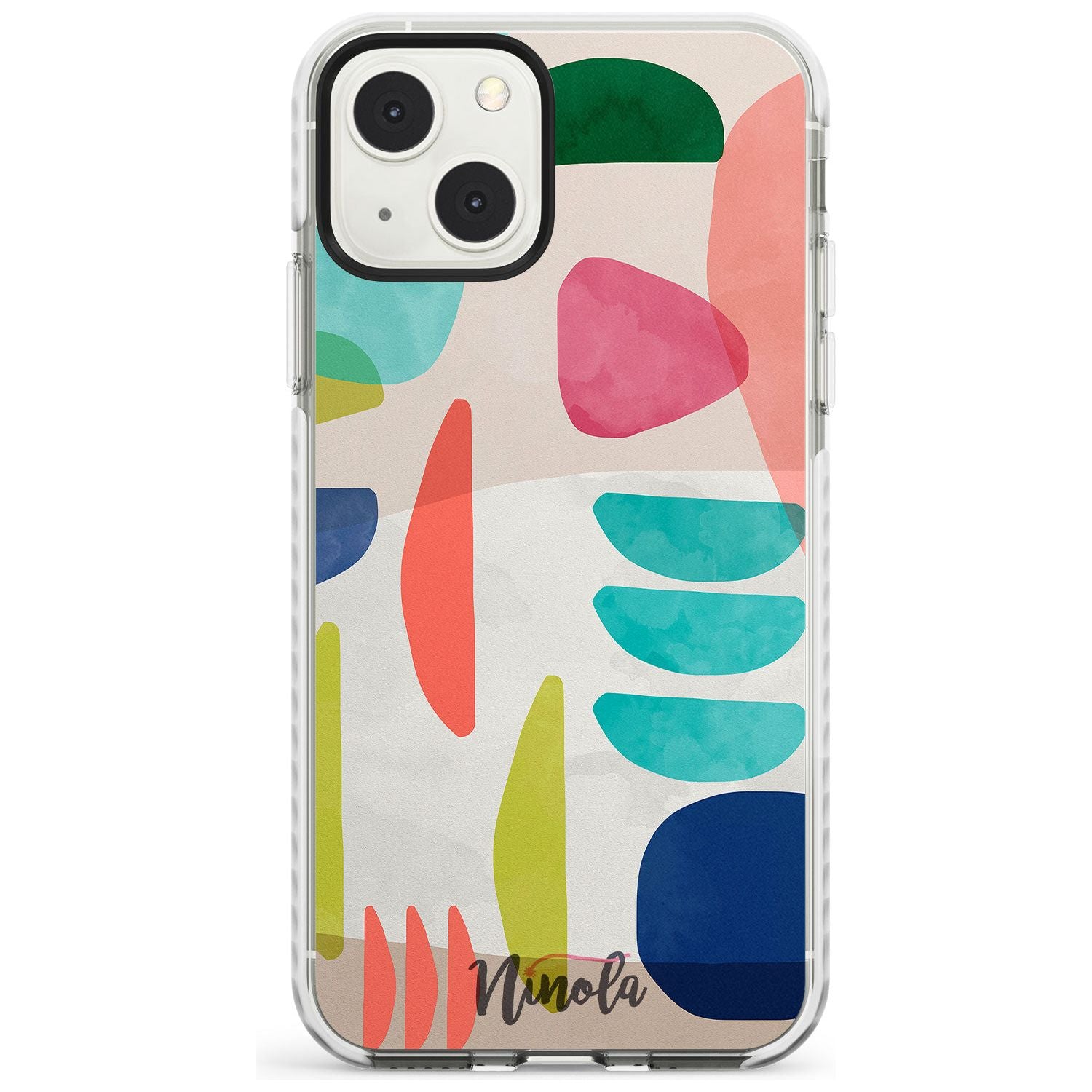 Organic Bold Shapes Phone Case iPhone 13 Mini / Impact Case Blanc Space