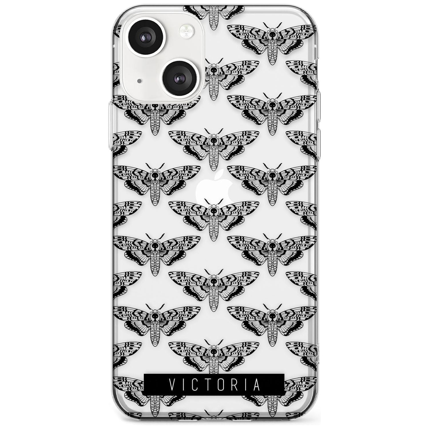 Personalised Hawk Moth Pattern Custom Phone Case iPhone 13 / Clear Case,iPhone 13 Mini / Clear Case,iPhone 14 / Clear Case,iPhone 14 Plus / Clear Case Blanc Space
