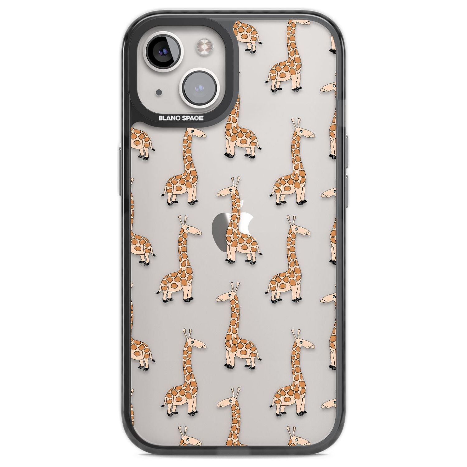 Cute Giraffe Pattern Clear Phone Case iPhone 13 / Black Impact Case,iPhone 14 / Black Impact Case,iPhone 15 / Black Impact Case,iPhone 15 Plus / Black Impact Case Blanc Space