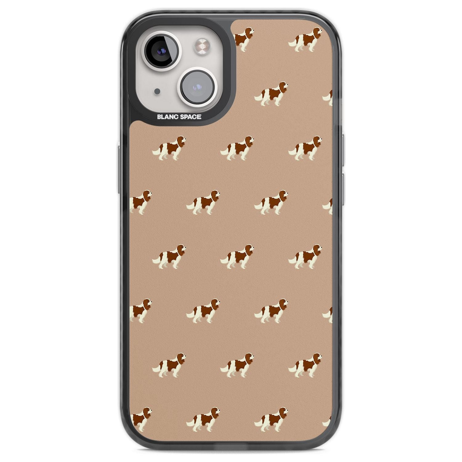 Cavalier King Charles Spaniel Pattern Phone Case iPhone 12 / Black Impact Case,iPhone 13 / Black Impact Case,iPhone 12 Pro / Black Impact Case,iPhone 14 / Black Impact Case,iPhone 15 Plus / Black Impact Case,iPhone 15 / Black Impact Case Blanc Space