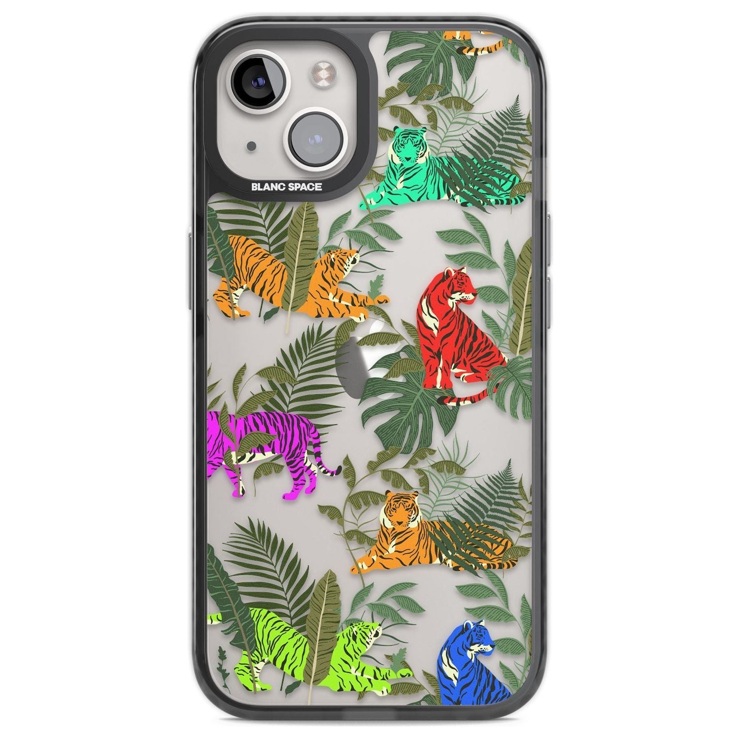 Colourful Tiger Jungle Cat Pattern Phone Case iPhone 12 / Black Impact Case,iPhone 13 / Black Impact Case,iPhone 12 Pro / Black Impact Case,iPhone 14 / Black Impact Case,iPhone 15 Plus / Black Impact Case,iPhone 15 / Black Impact Case Blanc Space