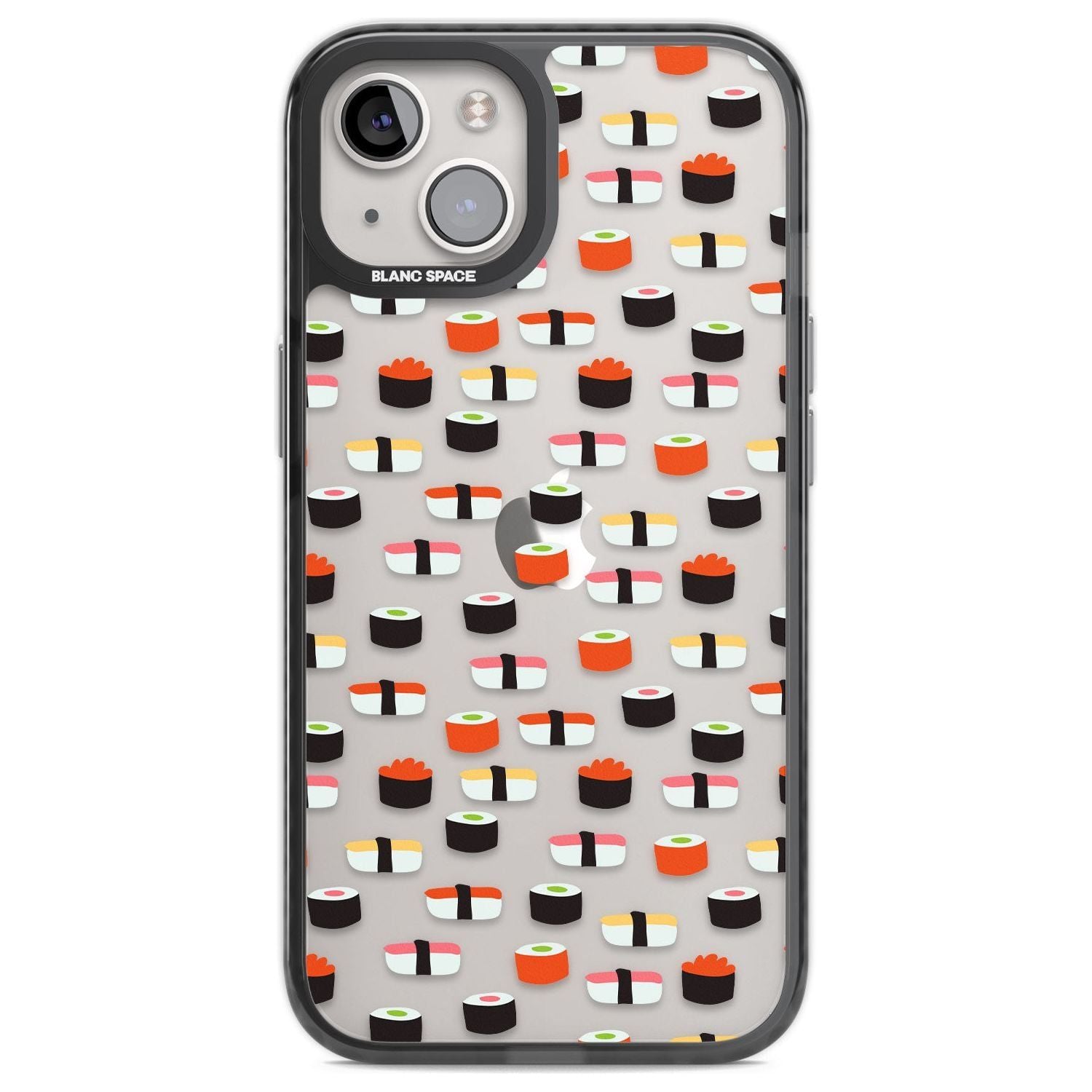 Minimalist Sushi Pattern Phone Case iPhone 12 / Black Impact Case,iPhone 13 / Black Impact Case,iPhone 12 Pro / Black Impact Case,iPhone 14 / Black Impact Case,iPhone 15 Plus / Black Impact Case,iPhone 15 / Black Impact Case Blanc Space