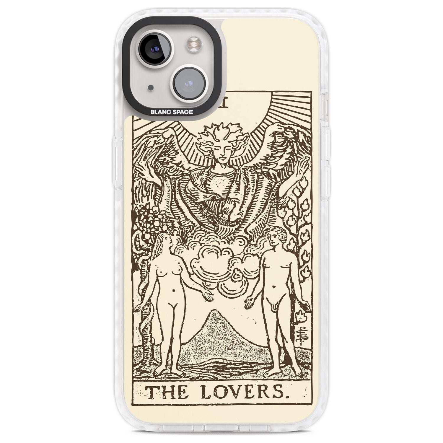 Personalised The Lovers Tarot Card - Solid Cream Custom Phone Case iPhone 13 / Impact Case,iPhone 14 / Impact Case,iPhone 15 Plus / Impact Case,iPhone 15 / Impact Case Blanc Space