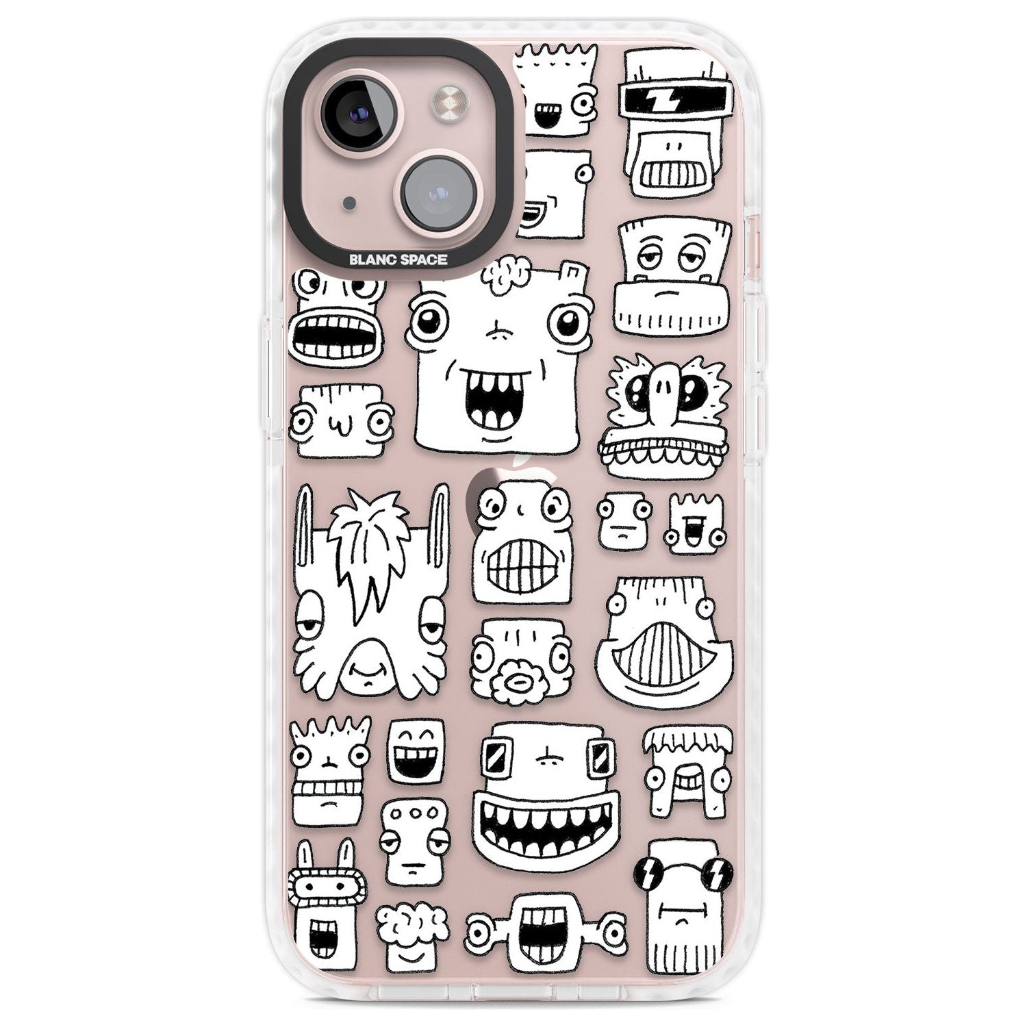 Burst Heads Phone Case iPhone 13 / Impact Case,iPhone 14 / Impact Case,iPhone 15 Plus / Impact Case,iPhone 15 / Impact Case Blanc Space