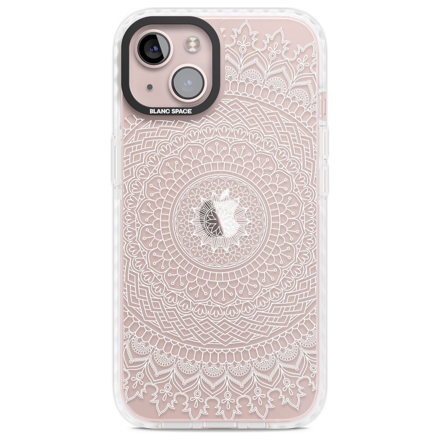 Large White Mandala Design Phone Case iPhone 13 / Impact Case,iPhone 14 / Impact Case,iPhone 15 Plus / Impact Case,iPhone 15 / Impact Case Blanc Space
