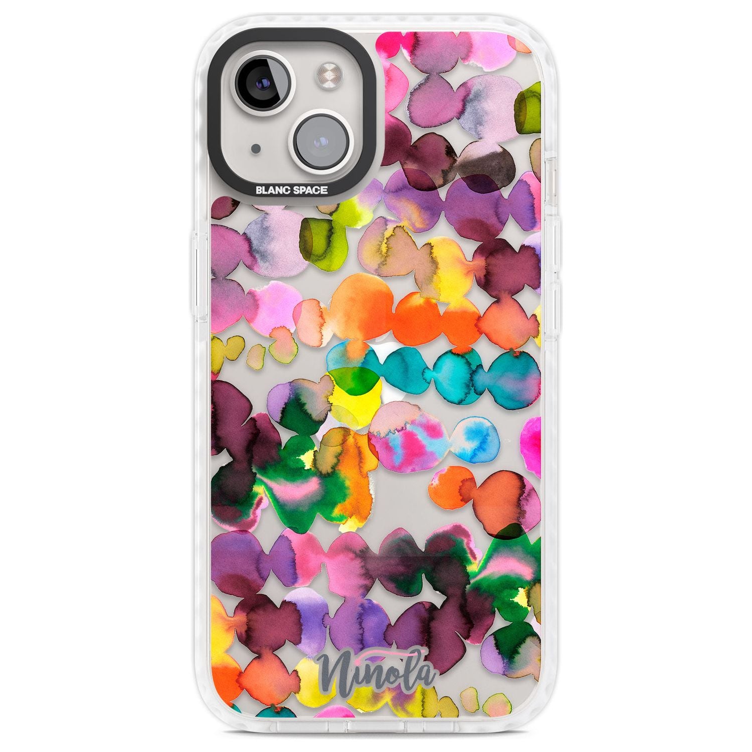 Ink Bleeding Dots Phone Case iPhone 13 / Impact Case,iPhone 14 / Impact Case,iPhone 15 Plus / Impact Case,iPhone 15 / Impact Case Blanc Space